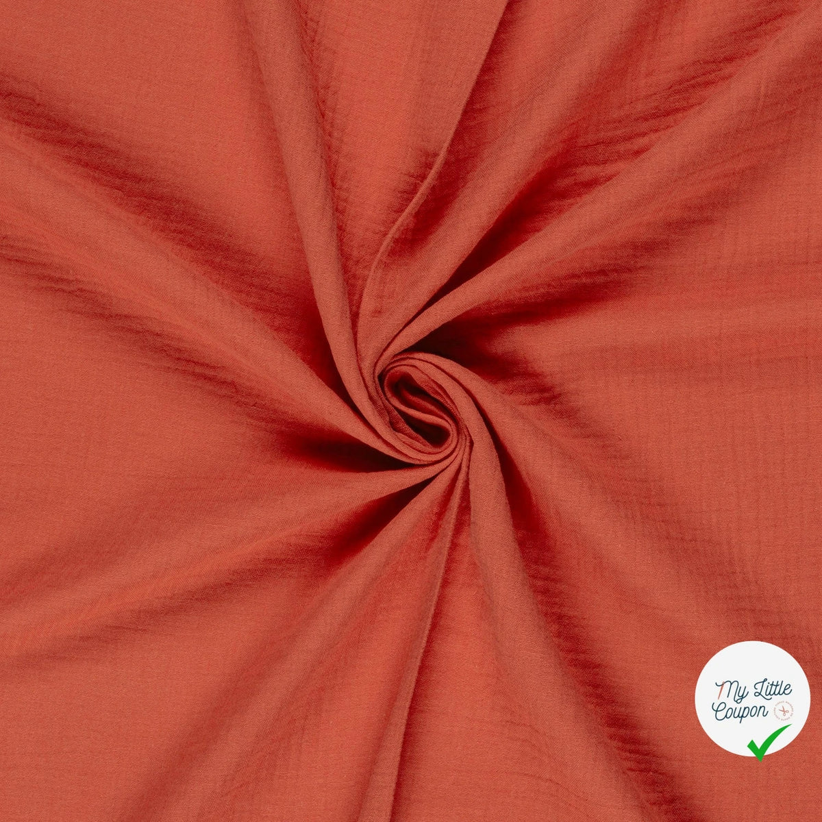 DOUBLE GAZE DE COTON UNIE CORAIL - My Little Coupon