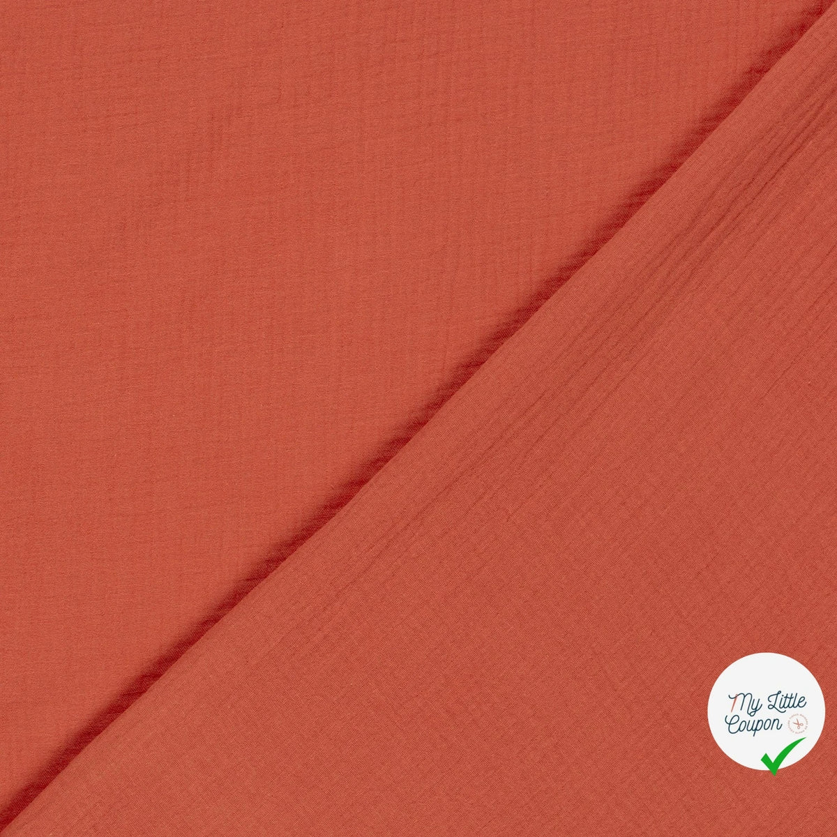 DOUBLE GAZE DE COTON UNIE CORAIL - My Little Coupon