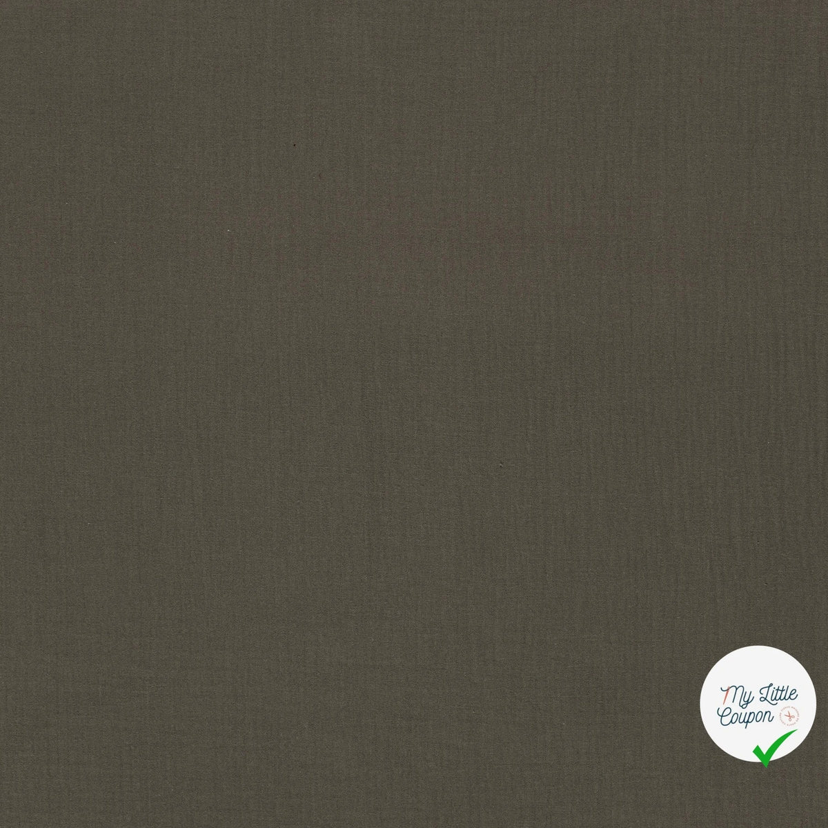 Double gaze de coton unie gris kaki