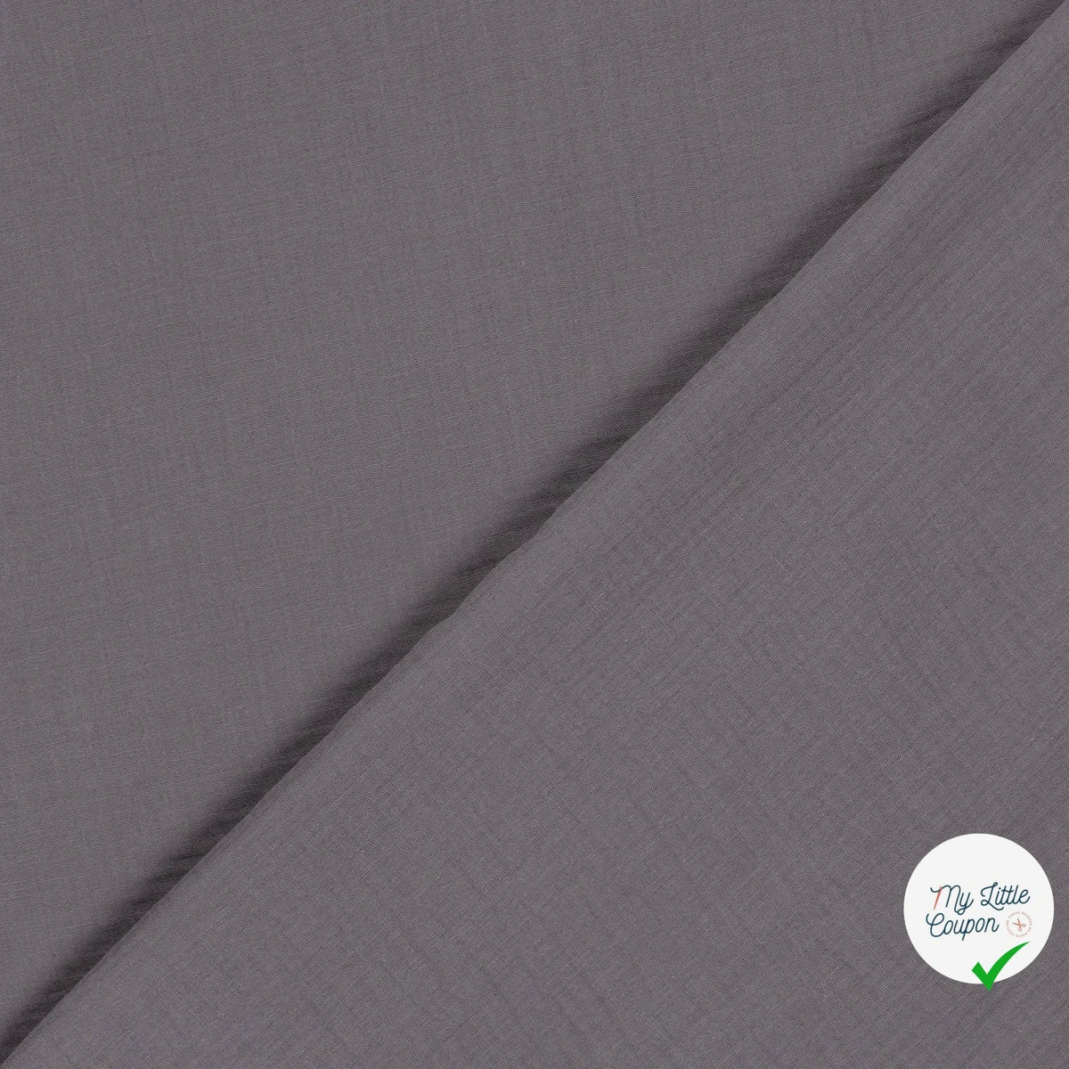DOUBLE GAZE DE COTON UNIE GRIS TAUPE - My Little Coupon
