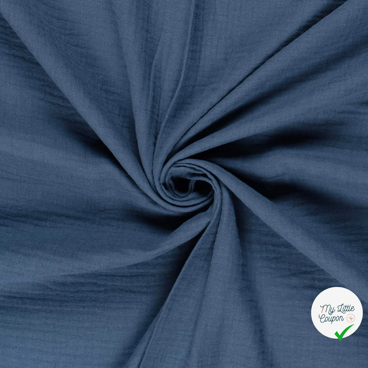 DOUBLE GAZE DE COTON UNIE INDIGO FONCÉ - My Little Coupon