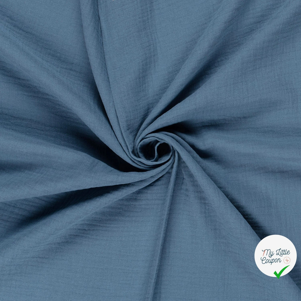 Double gaze de coton unie indigo
