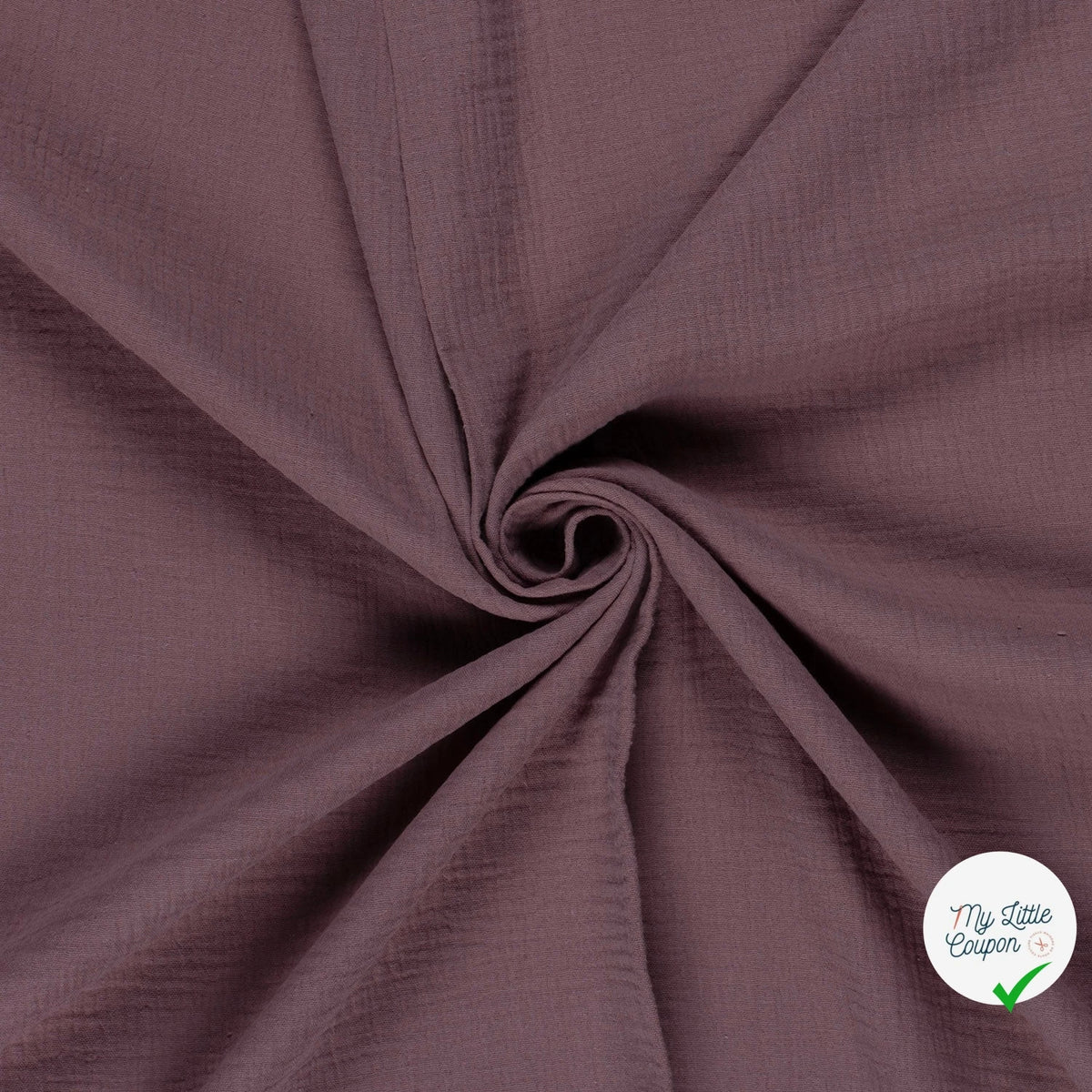 DOUBLE GAZE DE COTON UNIE MAUVE - My Little Coupon