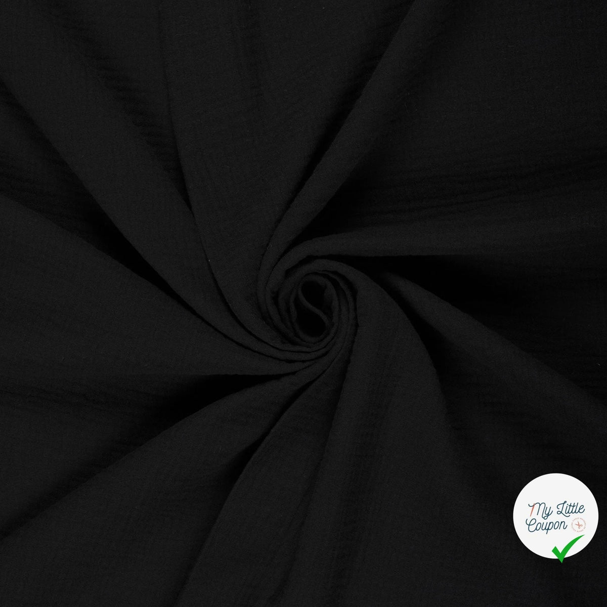 DOUBLE GAZE DE COTON UNIE NOIR - My Little Coupon
