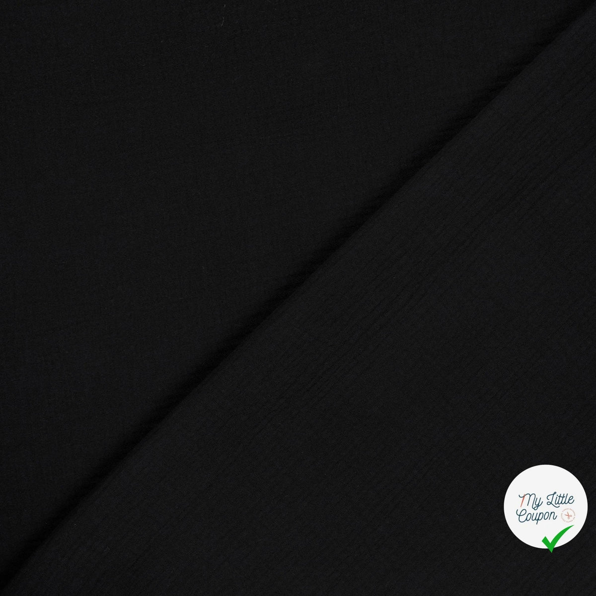 DOUBLE GAZE DE COTON UNIE NOIR - My Little Coupon