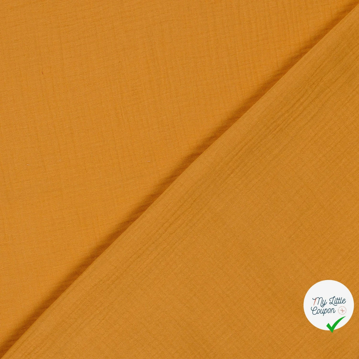 DOUBLE GAZE DE COTON UNIE OCRE - My Little Coupon