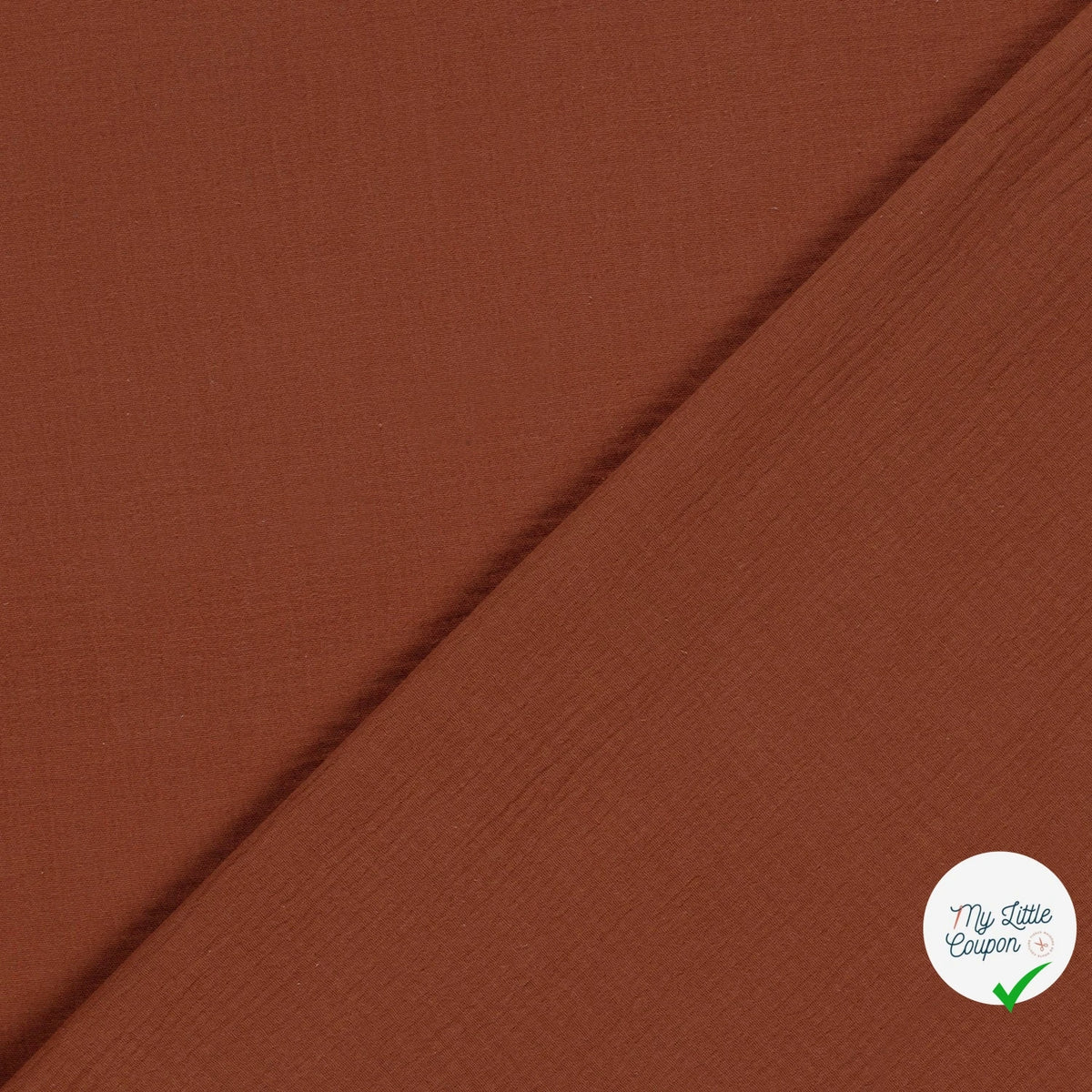 DOUBLE GAZE DE COTON UNIE ROUILLE - My Little Coupon