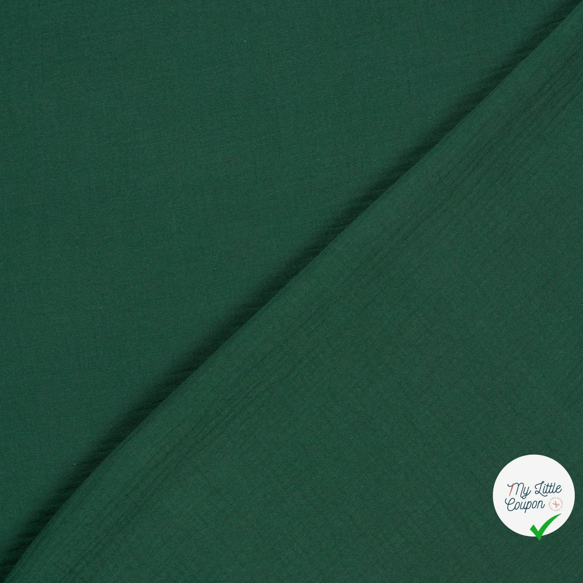 Double gaze de coton unie vert foncé