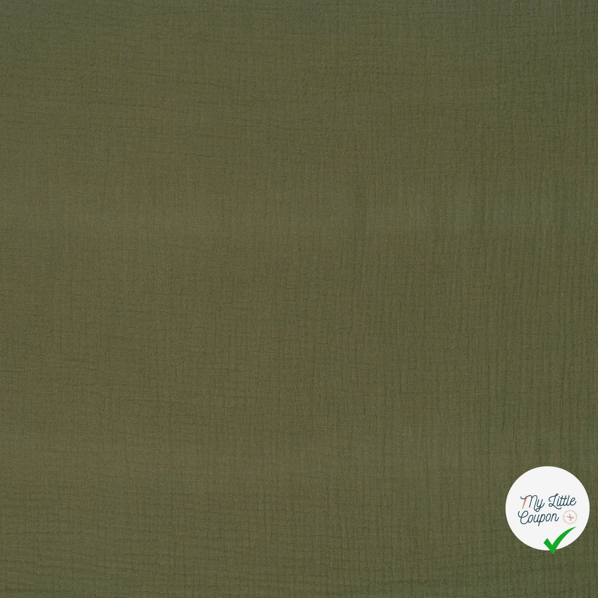DOUBLE GAZE DE COTON UNIE VERT FORÊT - My Little Coupon