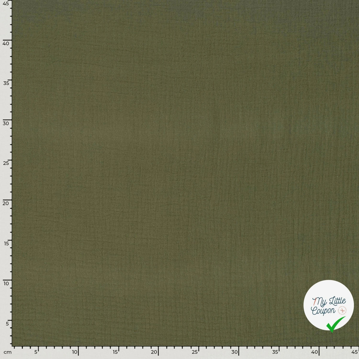 DOUBLE GAZE DE COTON UNIE VERT FORÊT - My Little Coupon