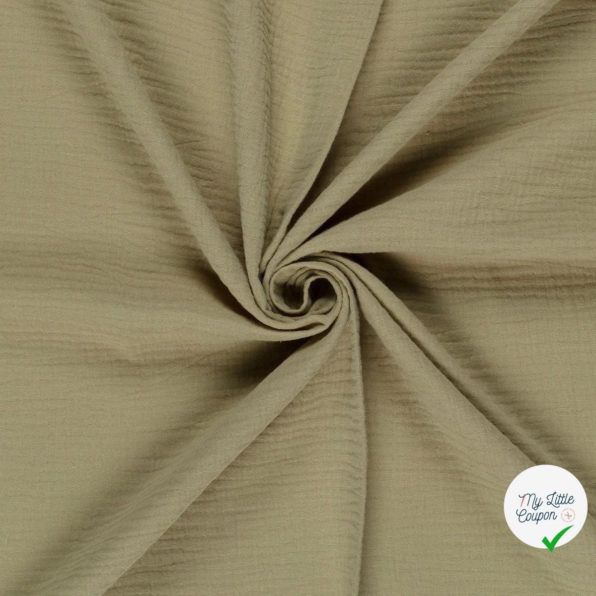 Double gaze de coton unie vert olive