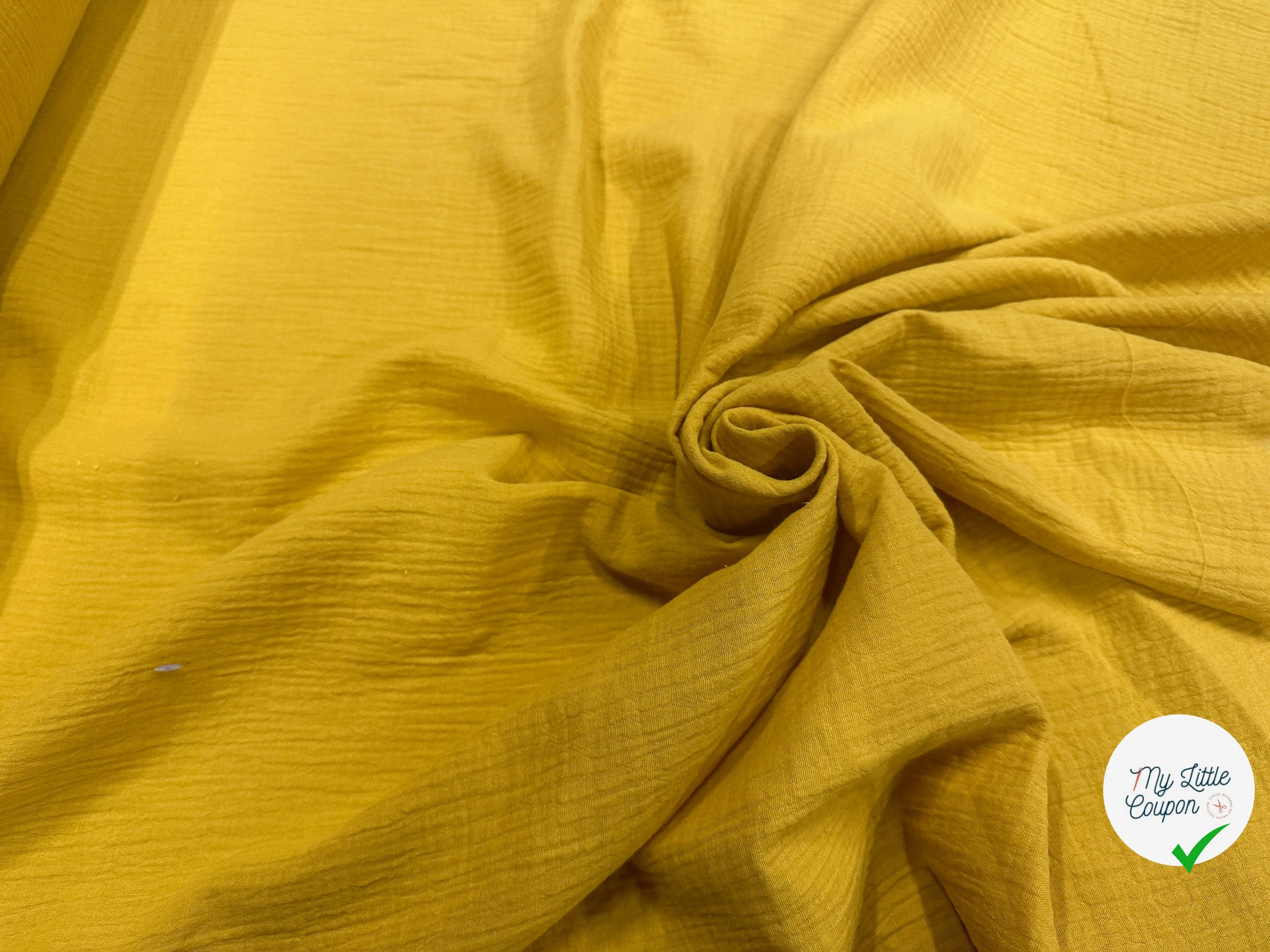 DOUBLE GAZE DE COTON VIBRANT YELLOW - My Little Coupon