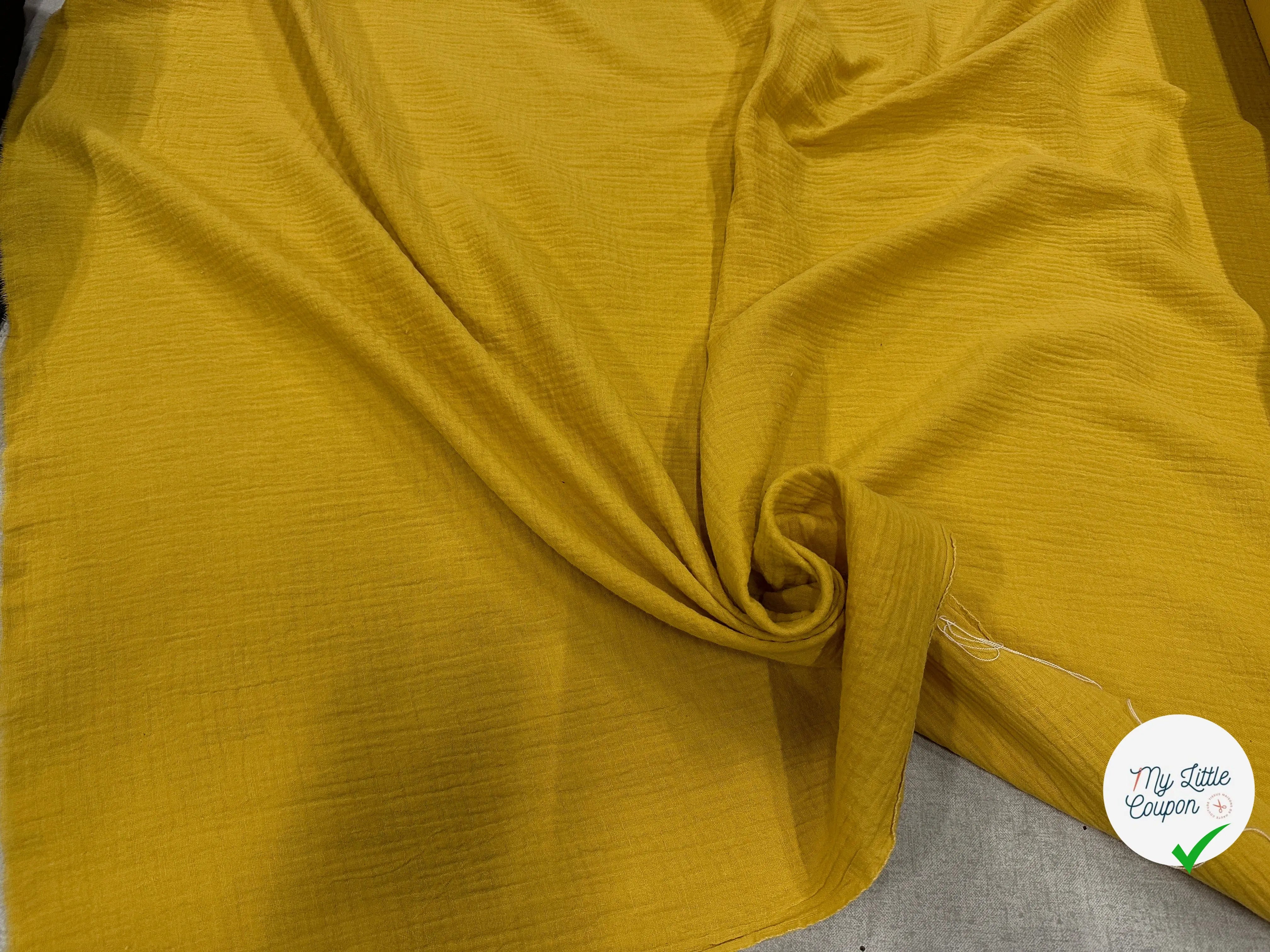 DOUBLE GAZE DE COTON VIBRANT YELLOW - My Little Coupon