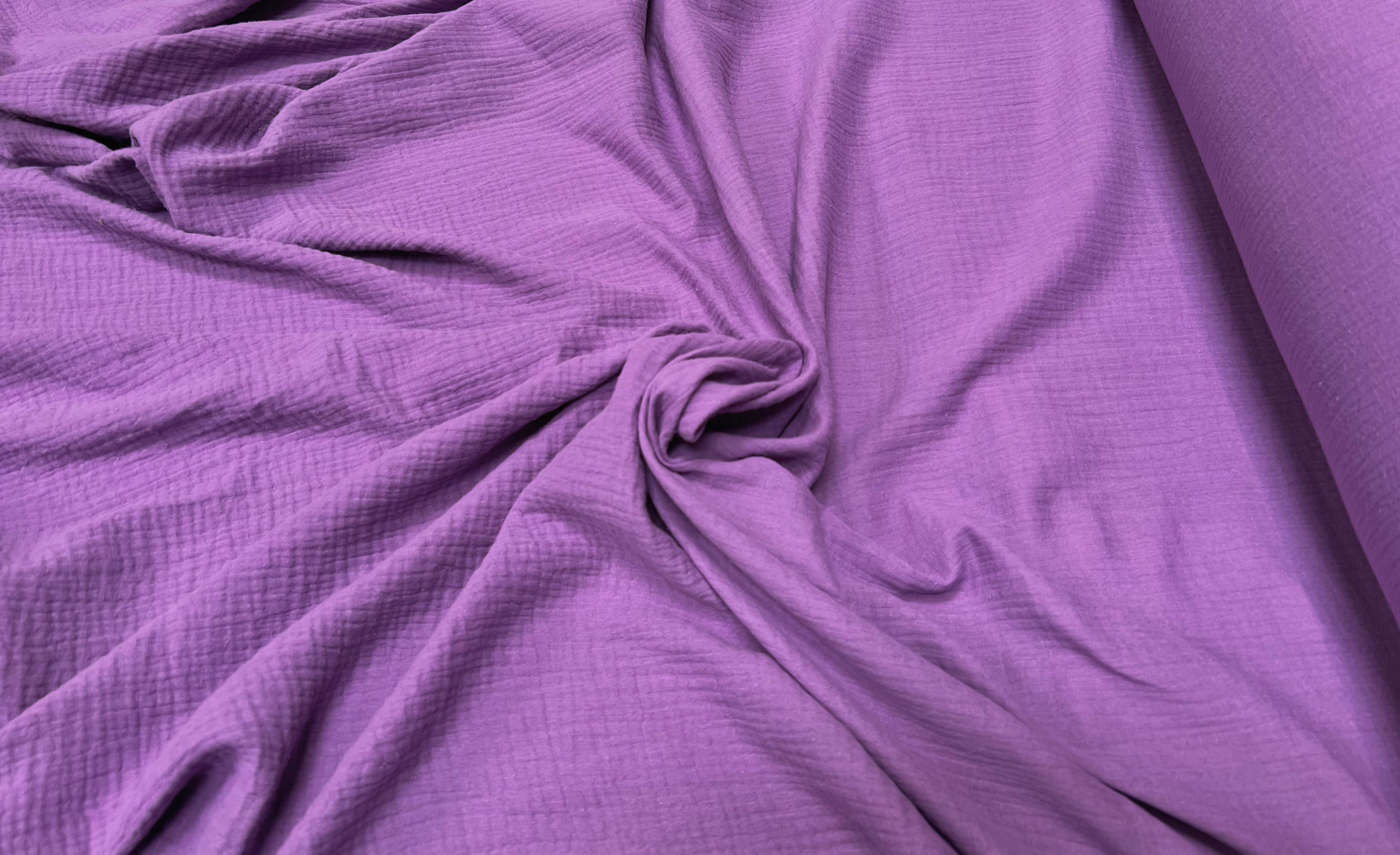 DOUBLE GAZE DE COTON VIOLET CANDY UNIE - My Little Coupon