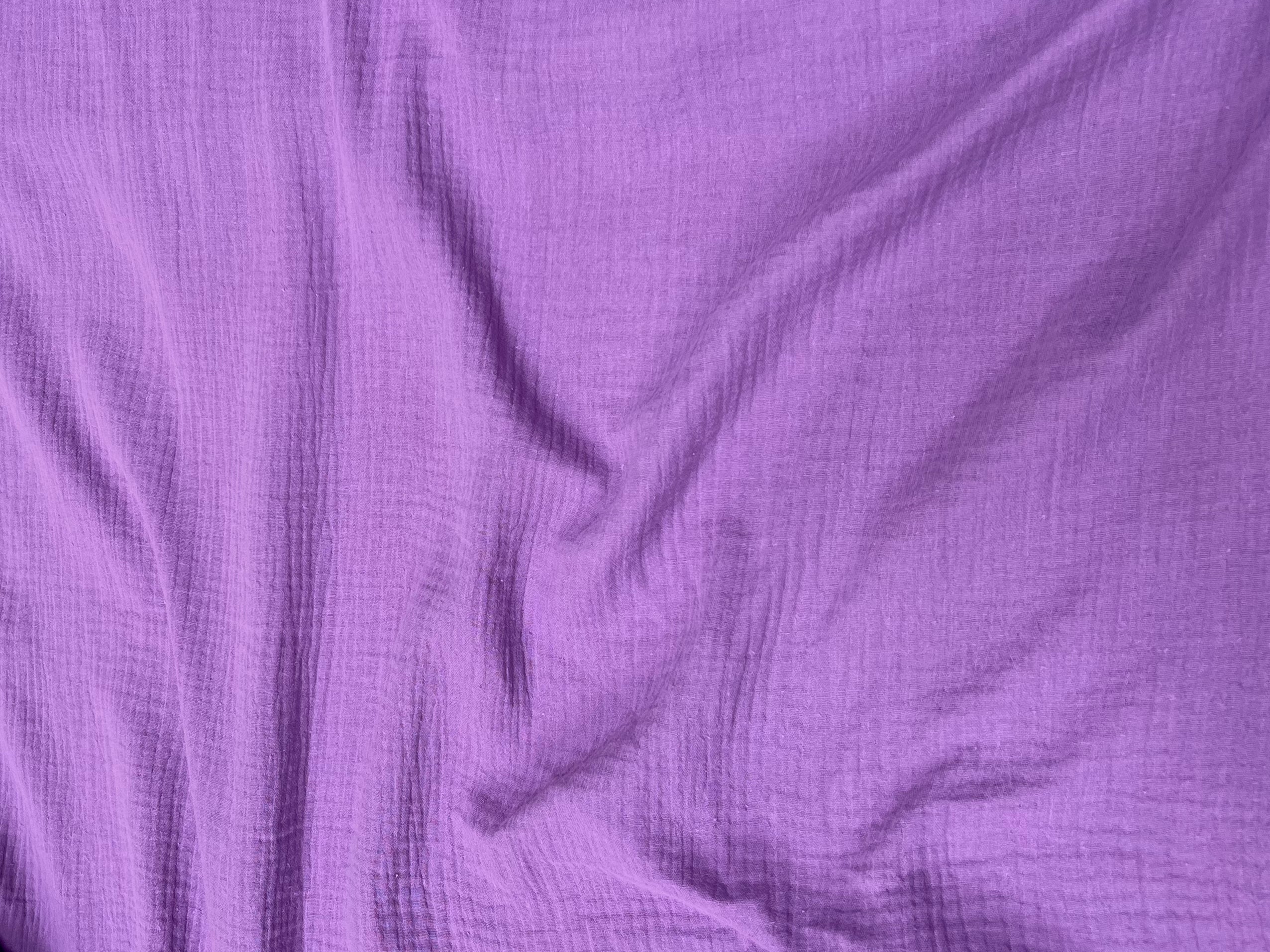 DOUBLE GAZE DE COTON VIOLET CANDY UNIE - My Little Coupon