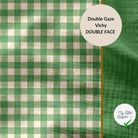 DOUBLE GAZE GAUFREE VICHY TREFLE / BLANC CASSE 125 - My Little Coupon