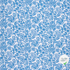 DOUBLE GAZE TISSU IMPRIMÉ FLEURS INDIGO - My Little Coupon