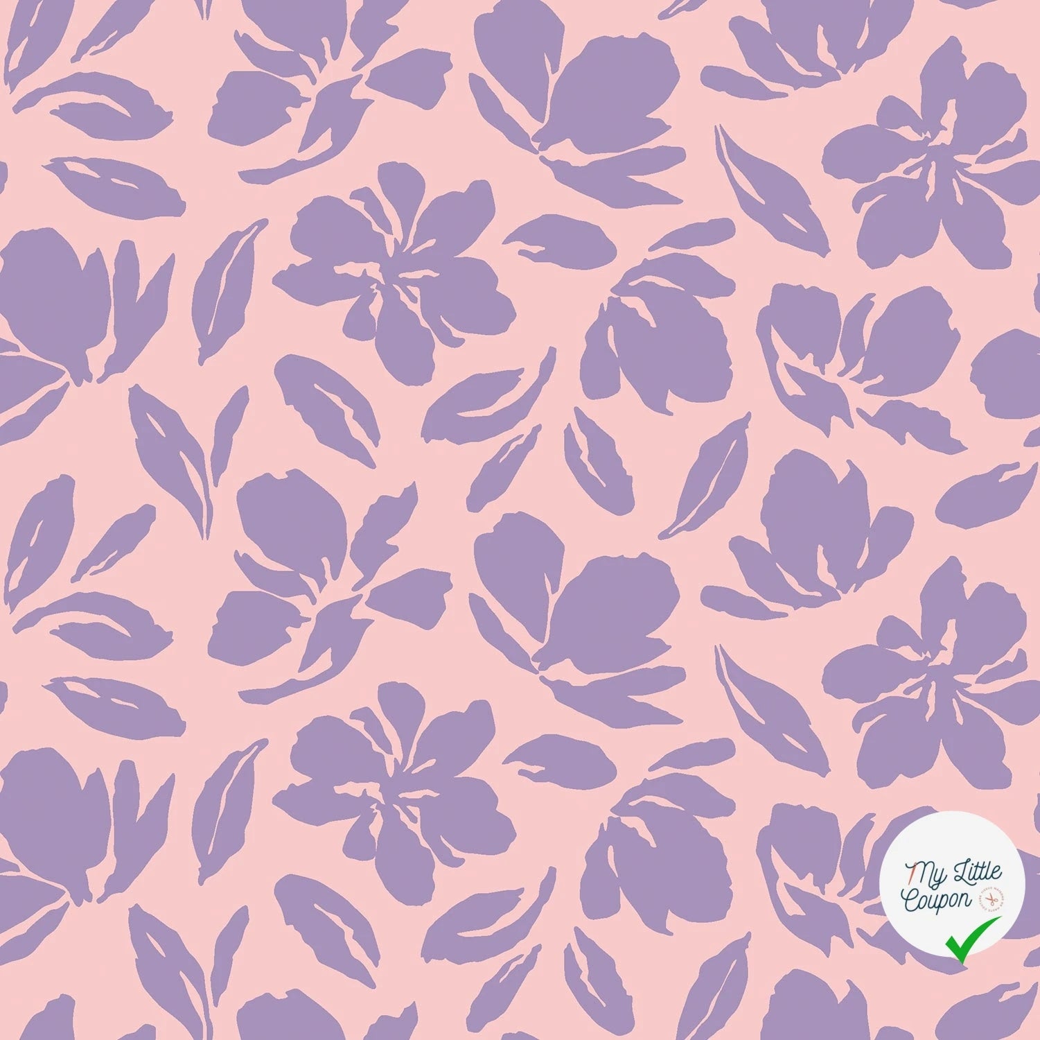 DOUBLE GAZE TISSU IMPRIMÉ FLEURS ROSE - My Little Coupon
