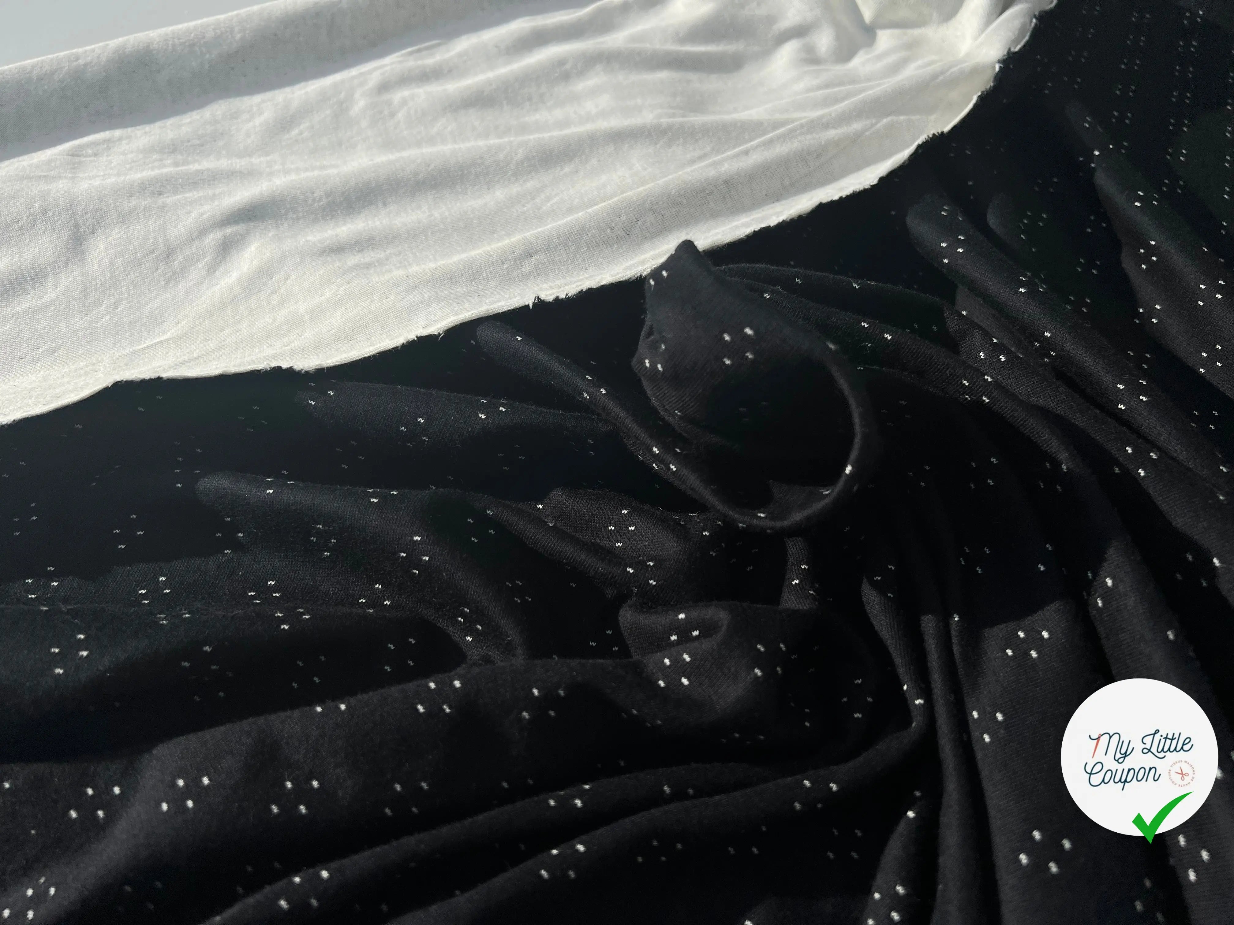DOUBLE JERSEY LOSANGE NOIR SUR ÉCRU - My Little Coupon