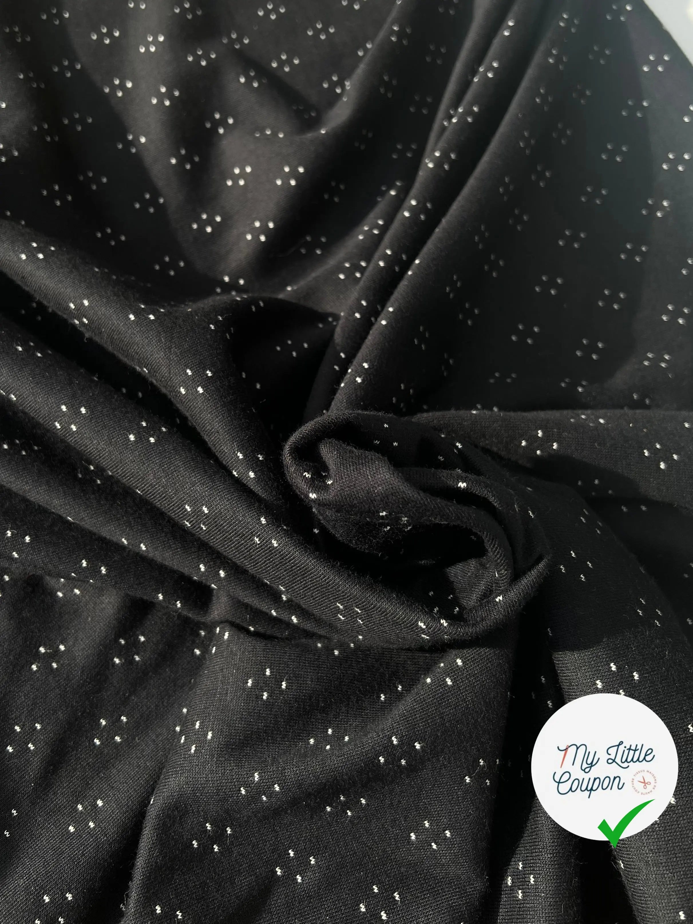 DOUBLE JERSEY LOSANGE NOIR SUR ÉCRU - My Little Coupon