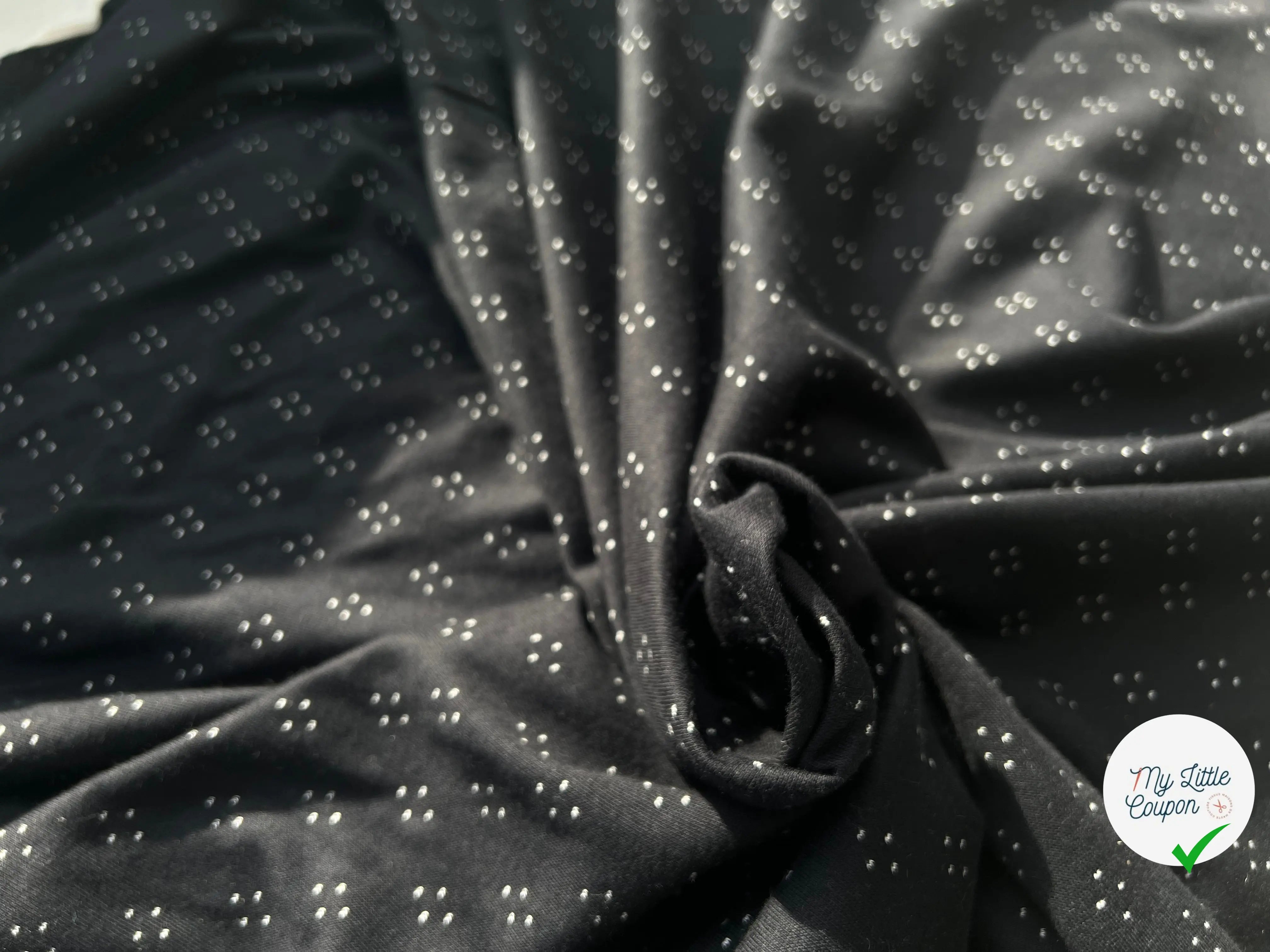 DOUBLE JERSEY LOSANGE NOIR SUR ÉCRU - My Little Coupon