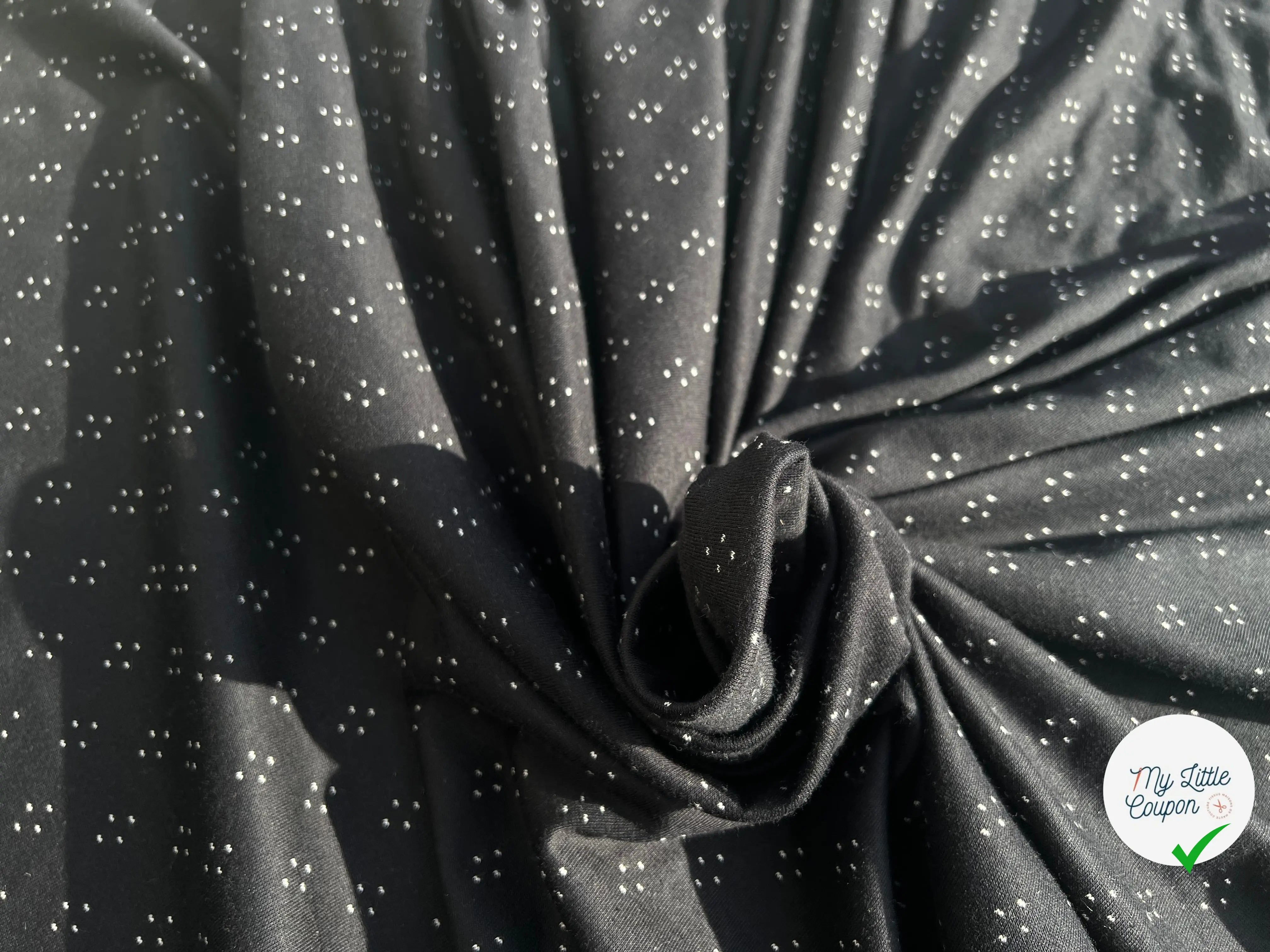 DOUBLE JERSEY LOSANGE NOIR SUR ÉCRU - My Little Coupon