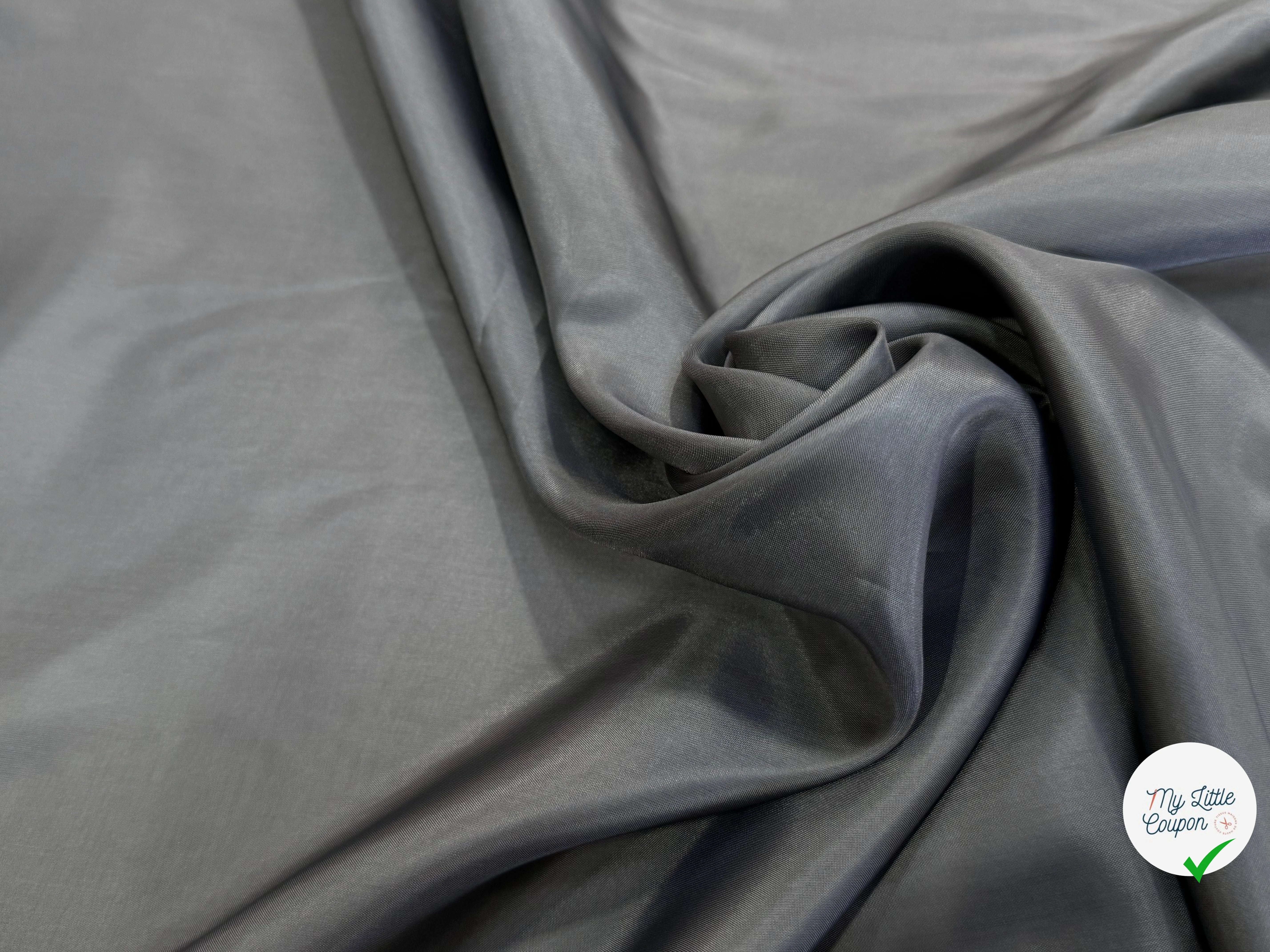 DOUBLURE 100% CUPRO ULTRA FINE GRIS FONCÉ LISSE - My Little Coupon