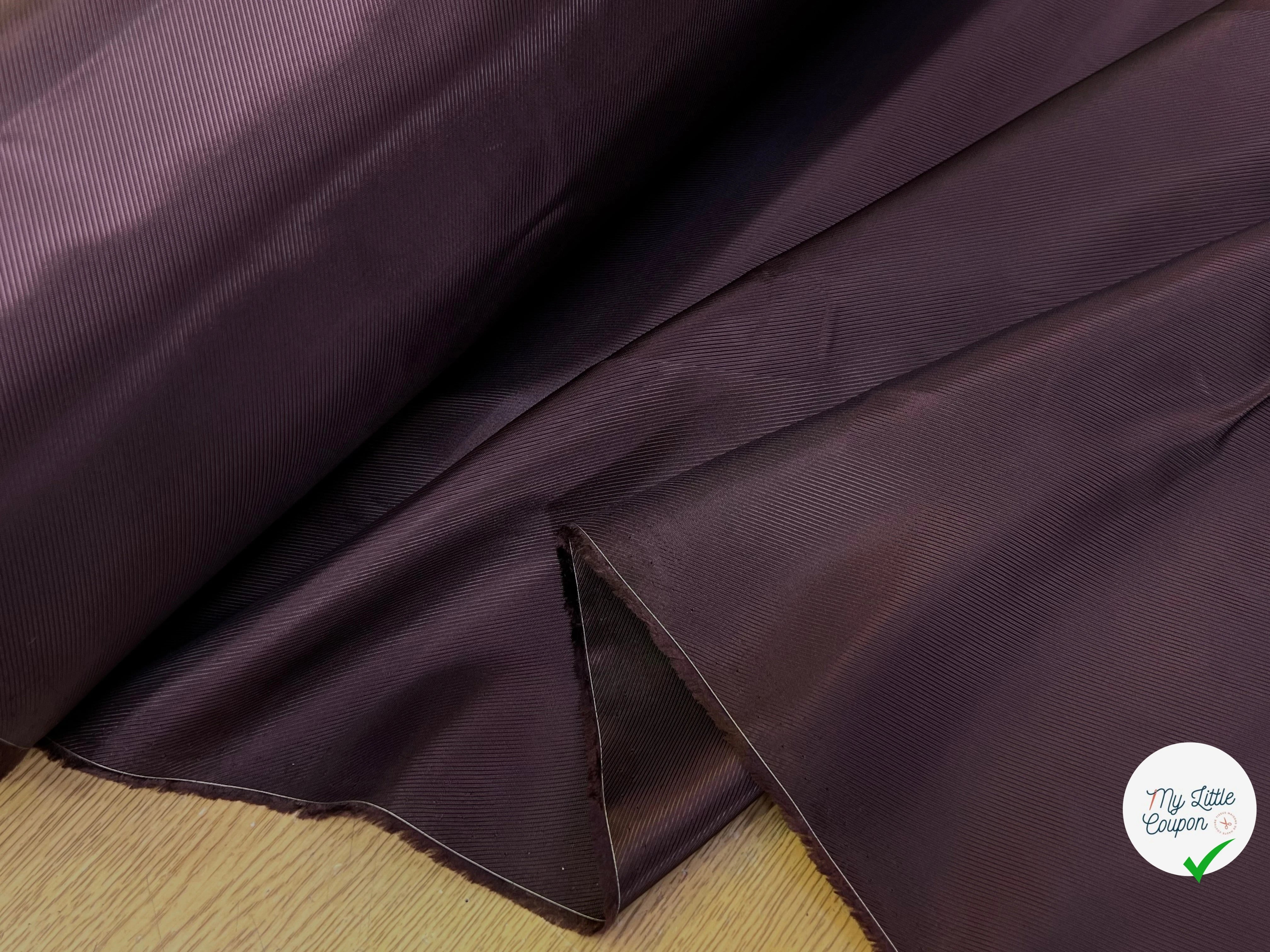 DOUBLURE 100% VISCOSE DRILL MARRON BORDEAUX - My Little Coupon