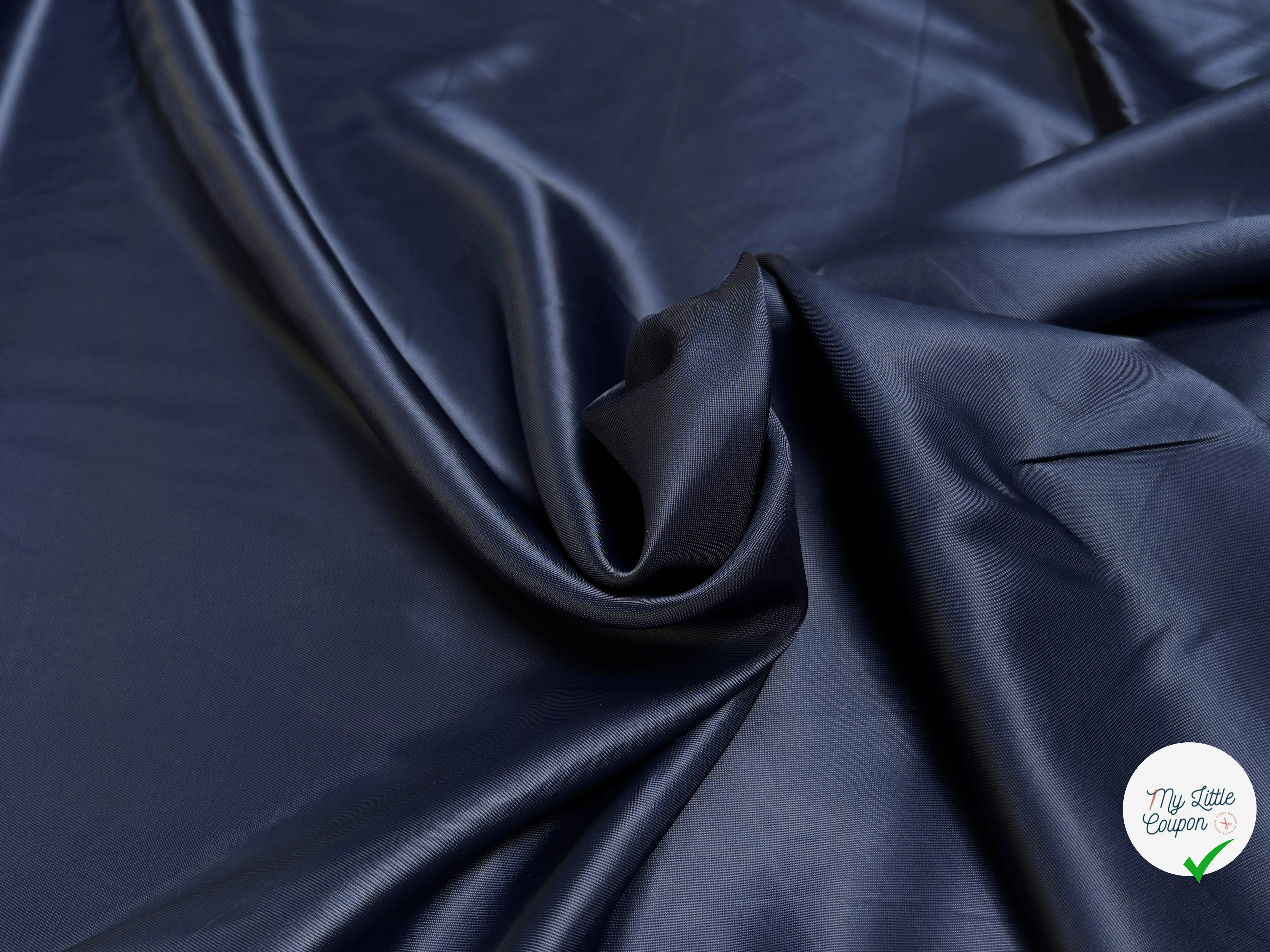 DOUBLURE 100% VISCOSE LÉGÈREMENT SATINÉE INDIGO - My Little Coupon