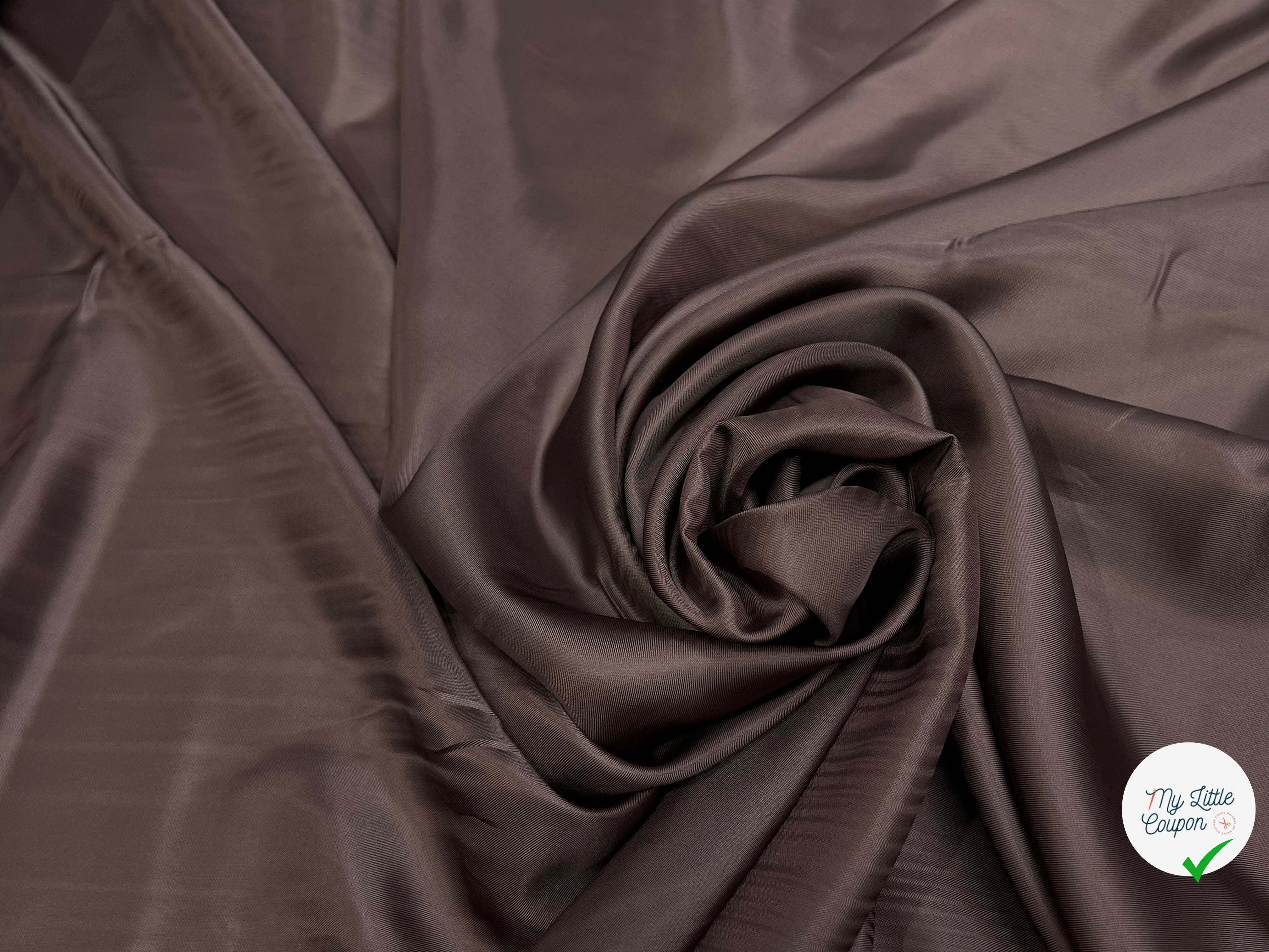 DOUBLURE 100% VISCOSE MARRON CHOCO LISSE - My Little Coupon