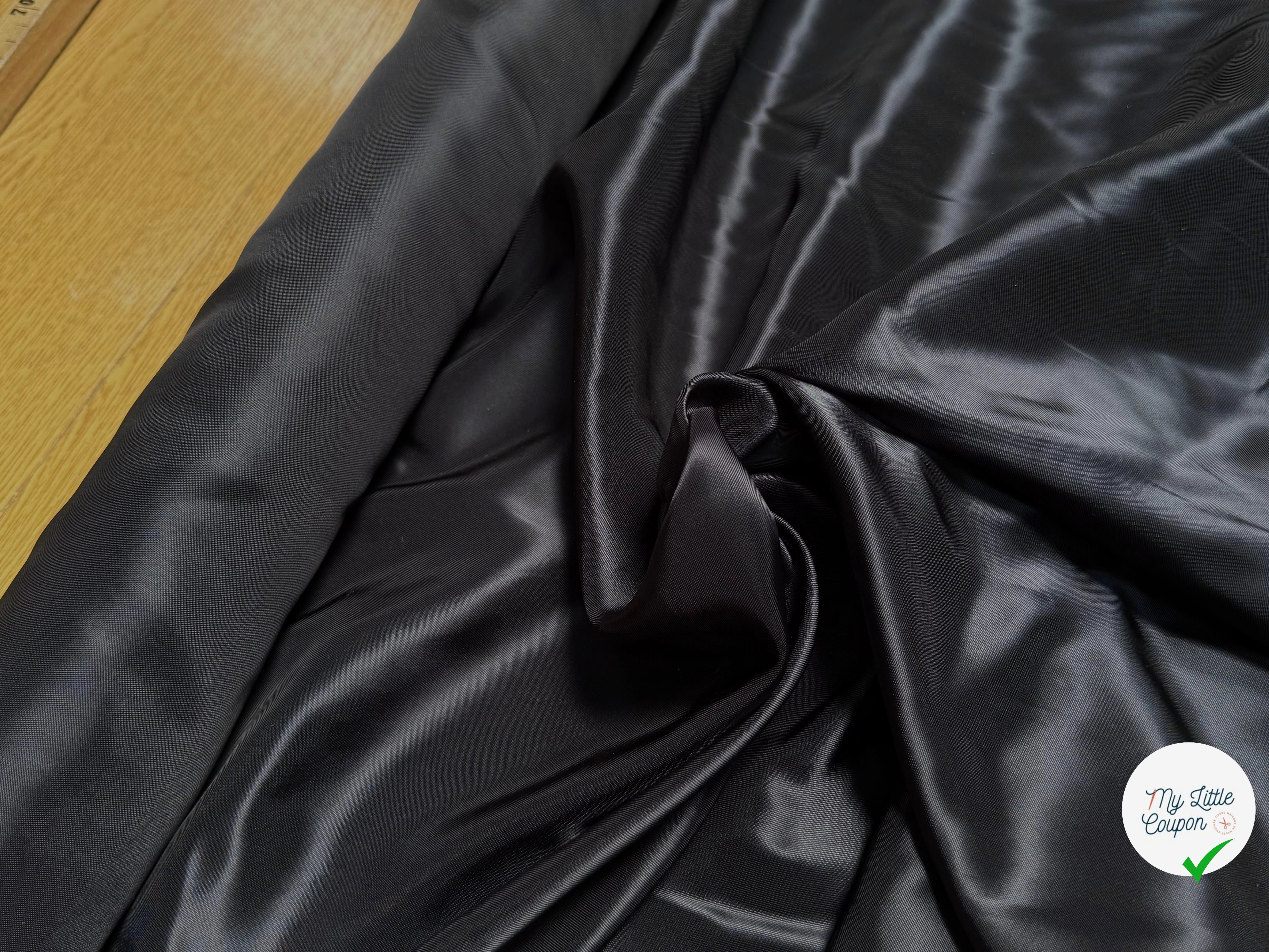 DOUBLURE 100% VISCOSE NOIR SATINÉE - My Little Coupon