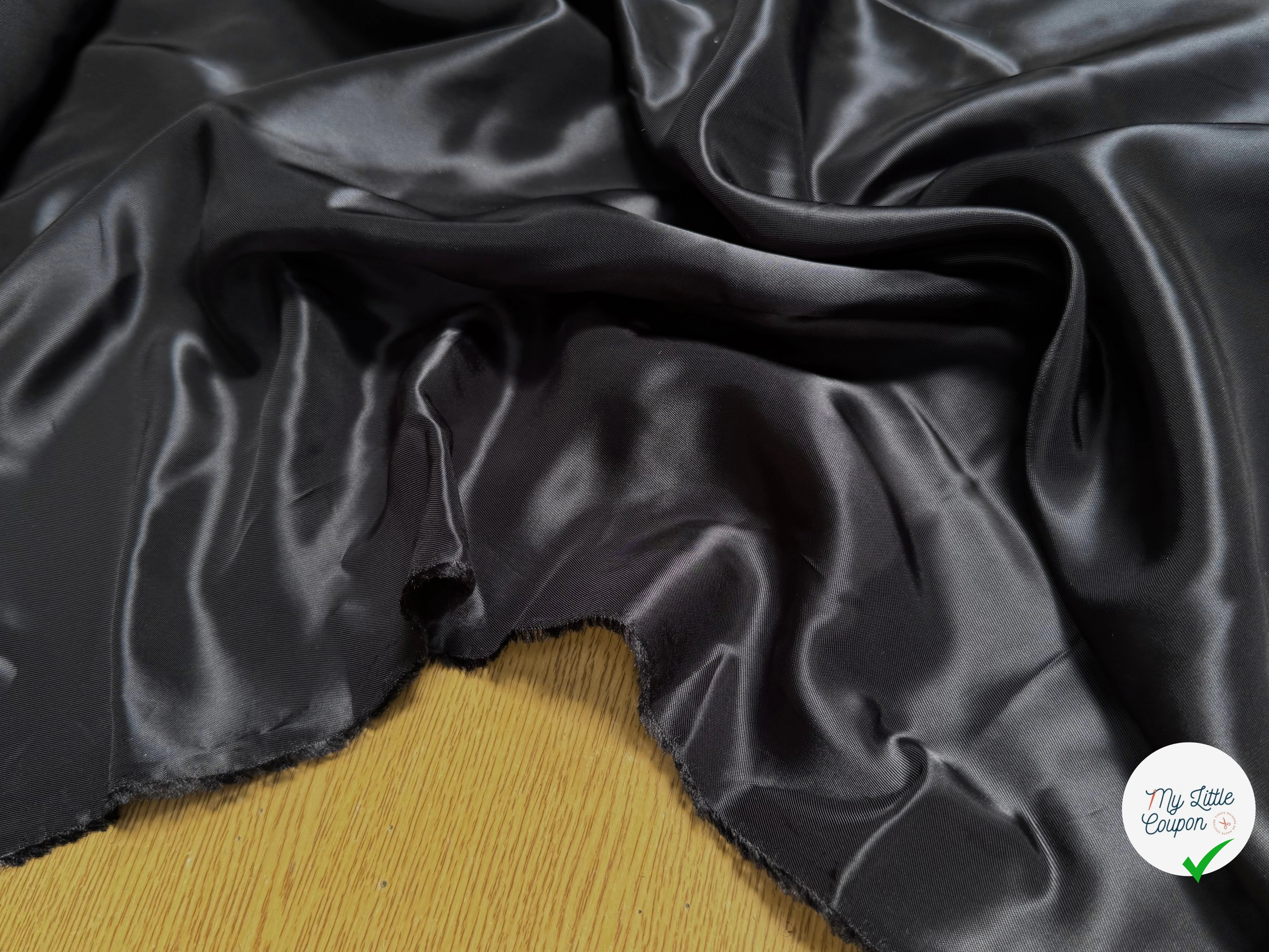 DOUBLURE 100% VISCOSE NOIR SATINÉE - My Little Coupon