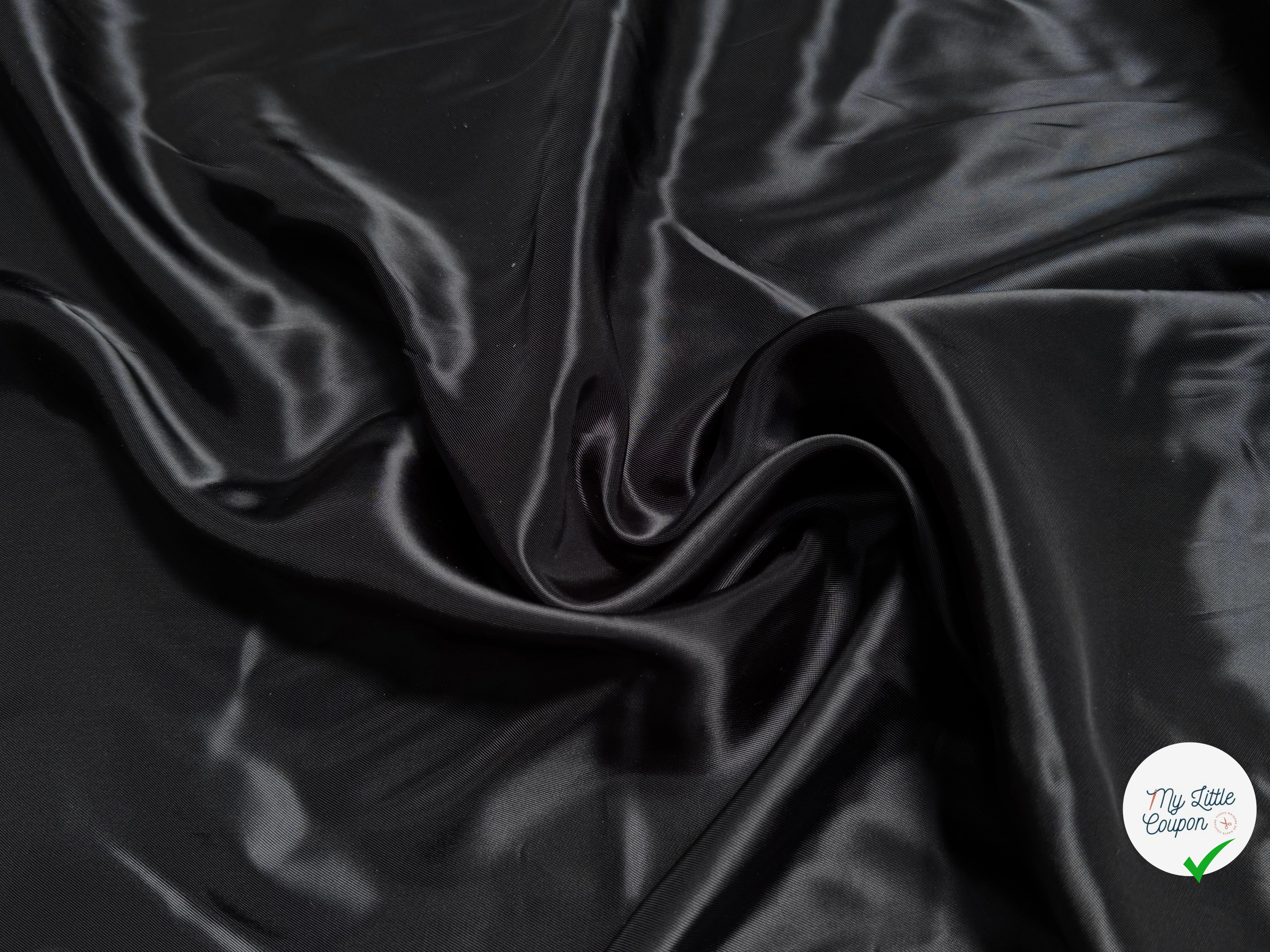 DOUBLURE 100% VISCOSE NOIR SATINÉE - My Little Coupon