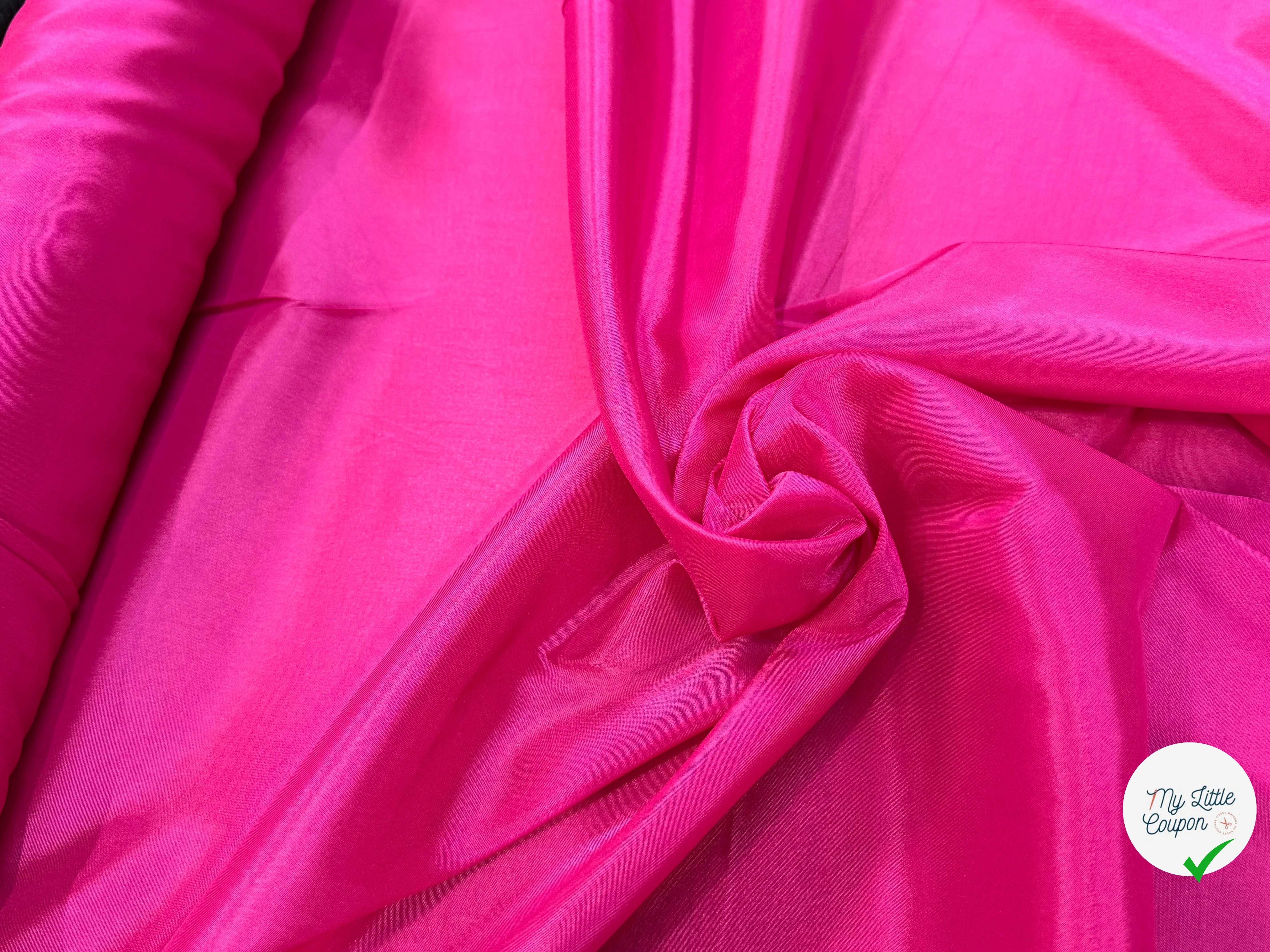 DOUBLURE 62% ACETATE SATINÉE STRETCH FUSCHIA - My Little Coupon
