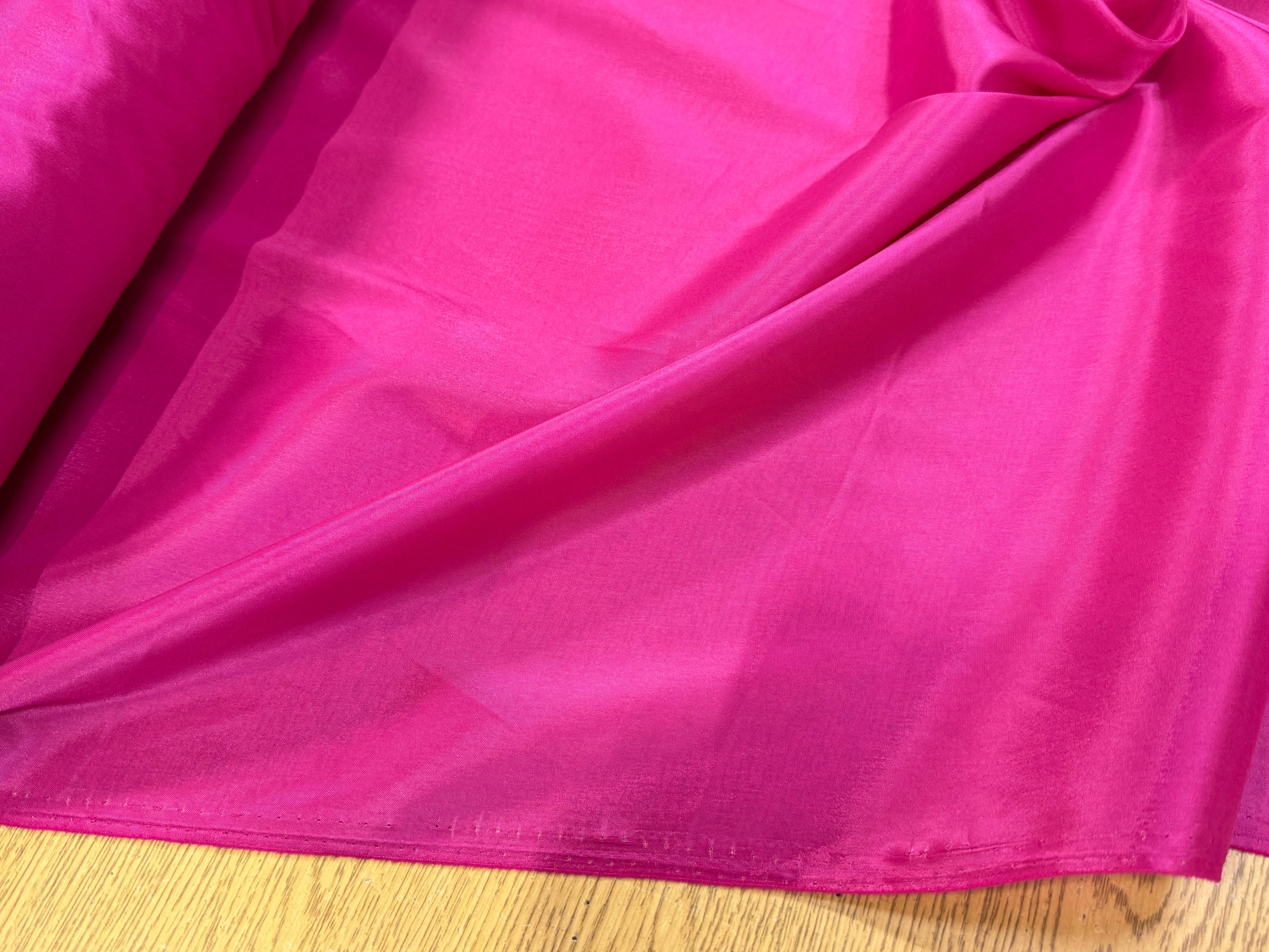 DOUBLURE 62% ACETATE SATINÉE STRETCH FUSCHIA - My Little Coupon