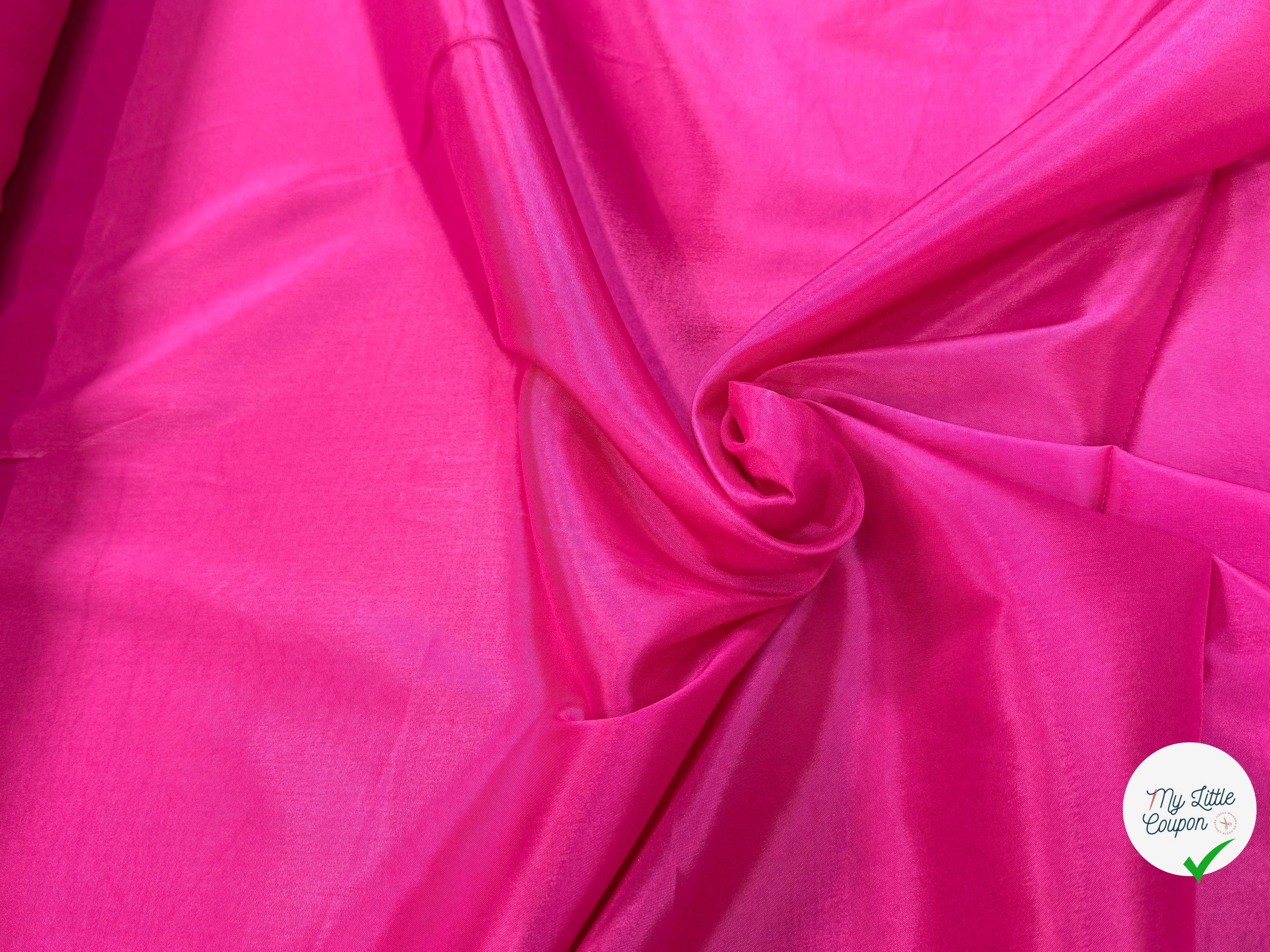 DOUBLURE 62% ACETATE SATINÉE STRETCH FUSCHIA - My Little Coupon