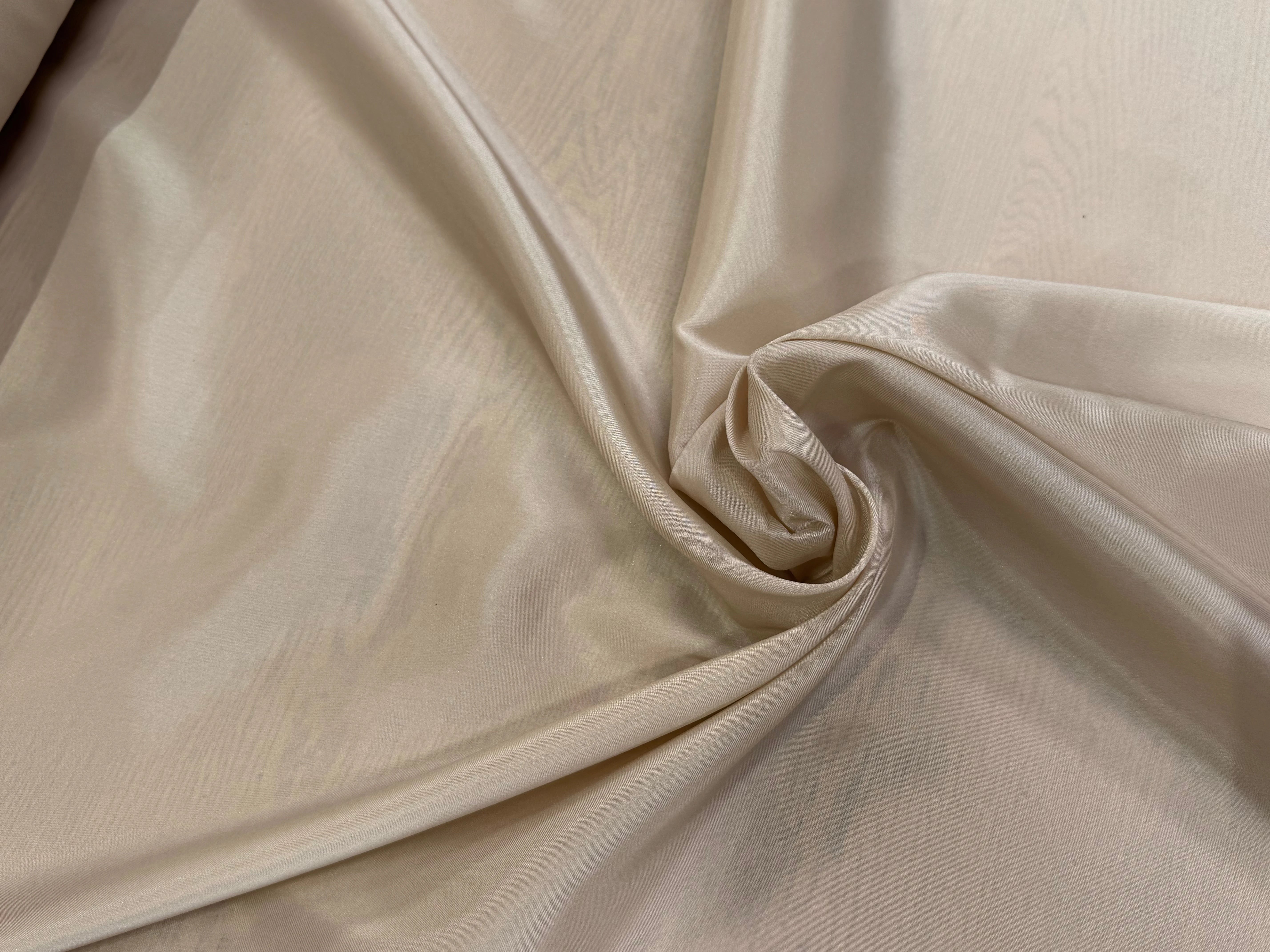 DOUBLURE 62% ACETATE STRETCH BEIGE CREME LÉGÈREMENT SATINÉE - My Little Coupon