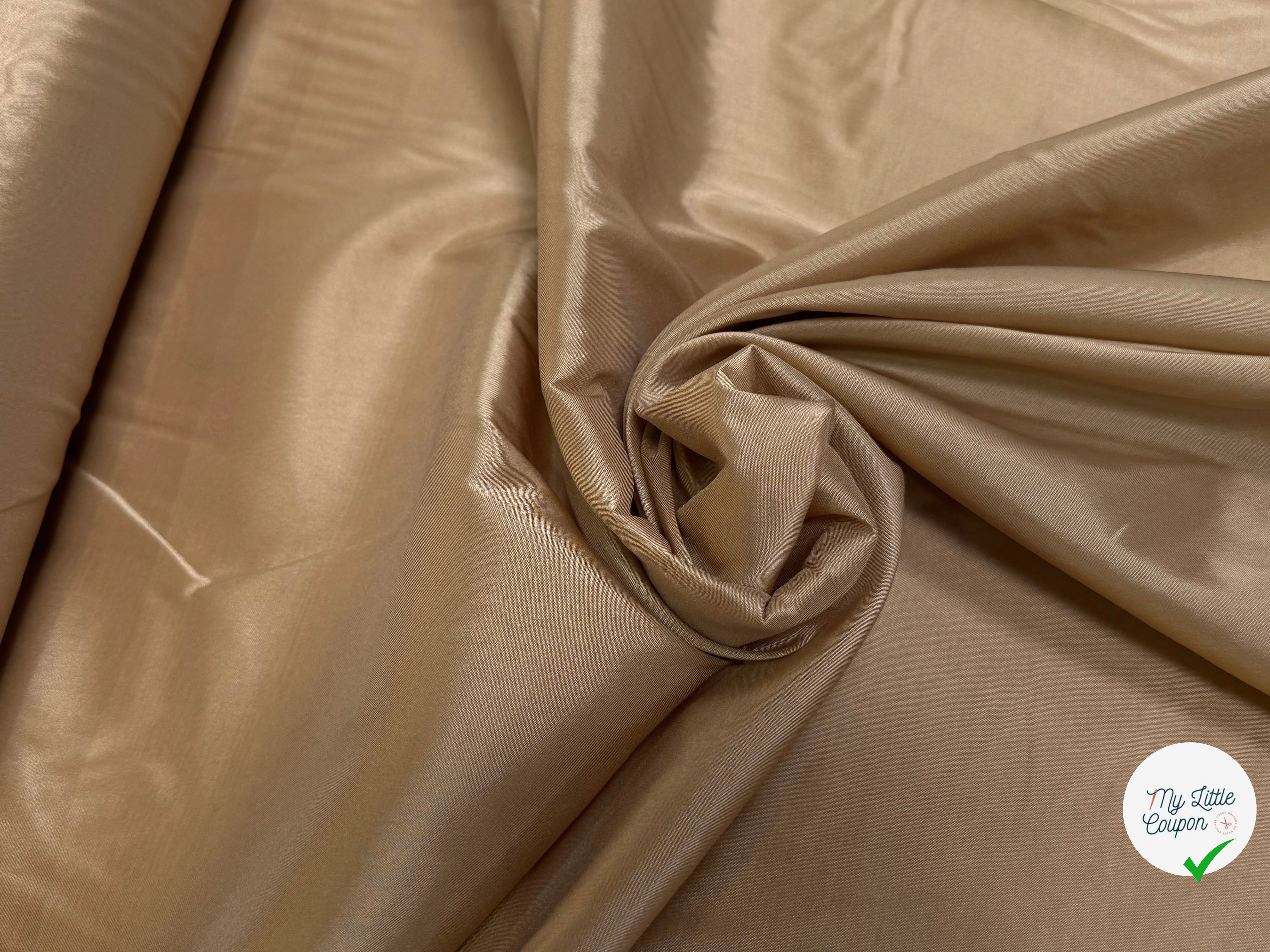 DOUBLURE 62% ACETATE STRETCH LÉGÈREMENT SATINÉE TAUPE - My Little Coupon