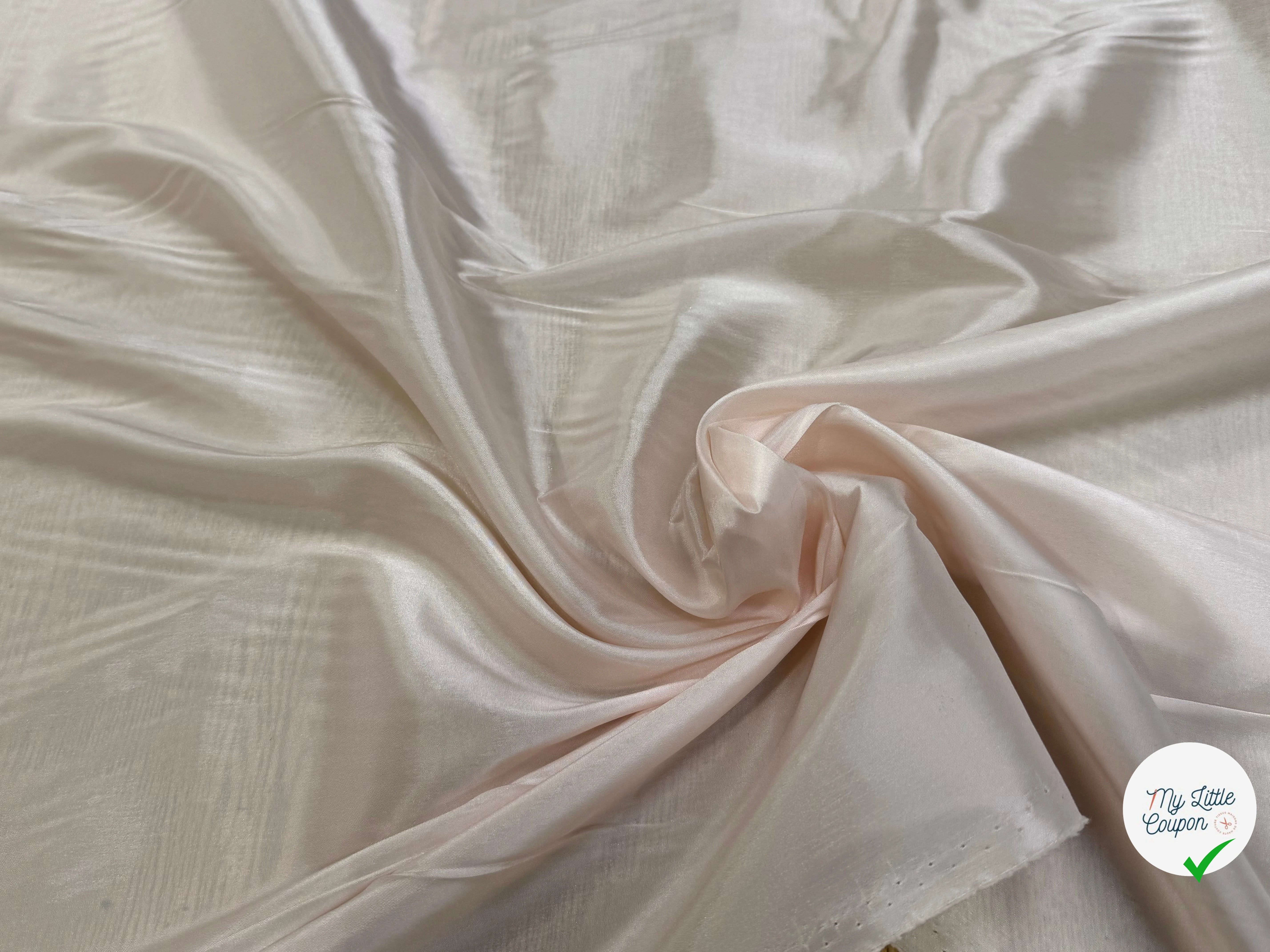DOUBLURE 62% ACETATE STRETCH ROSE PALE LÉGÈREMENT SATINÉE - My Little Coupon