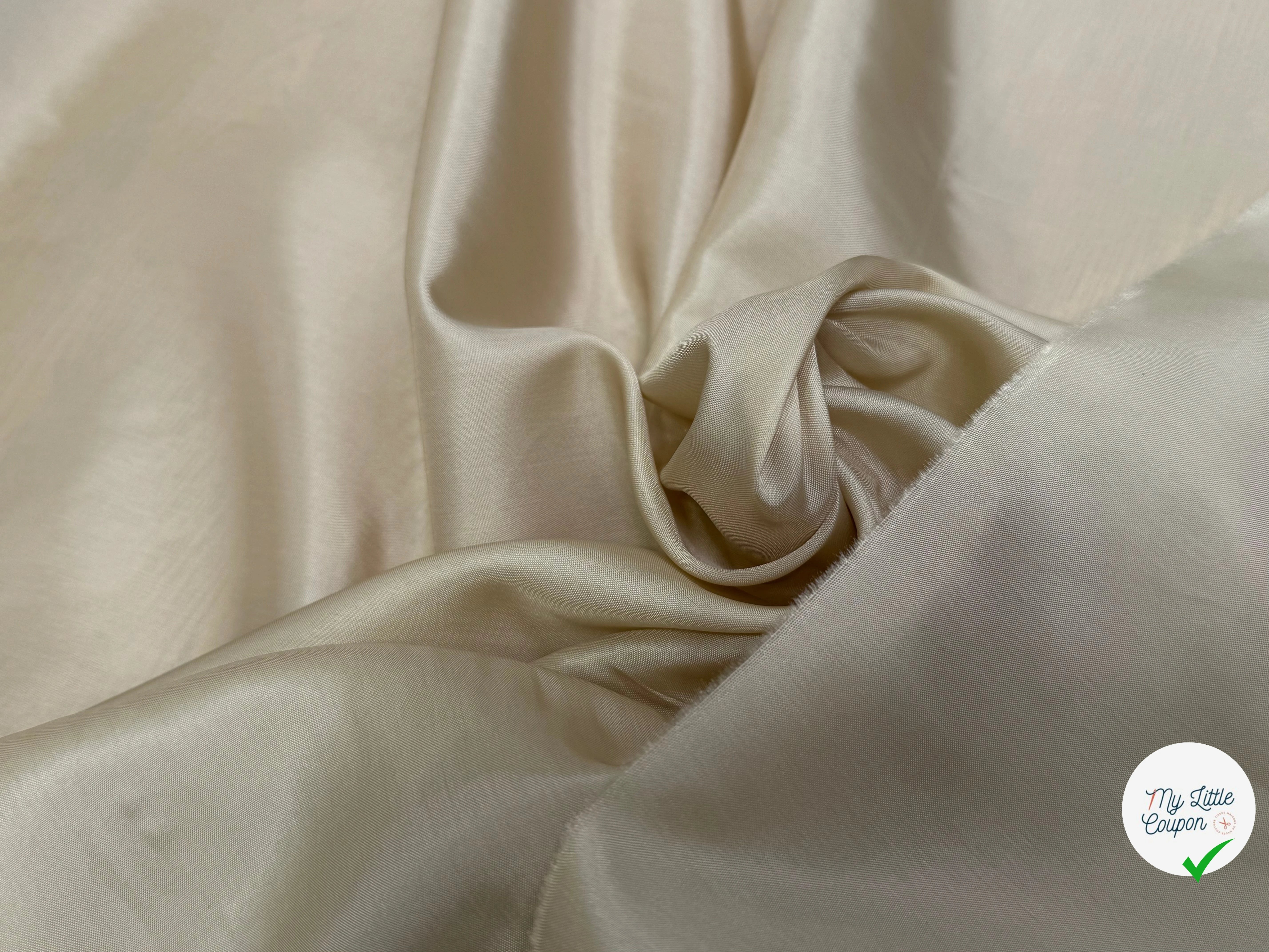 DOUBLURE ACETATE CUPRO FINE LÉGÈREMENT SATINÉE BEIGE FONCÉ - My Little Coupon