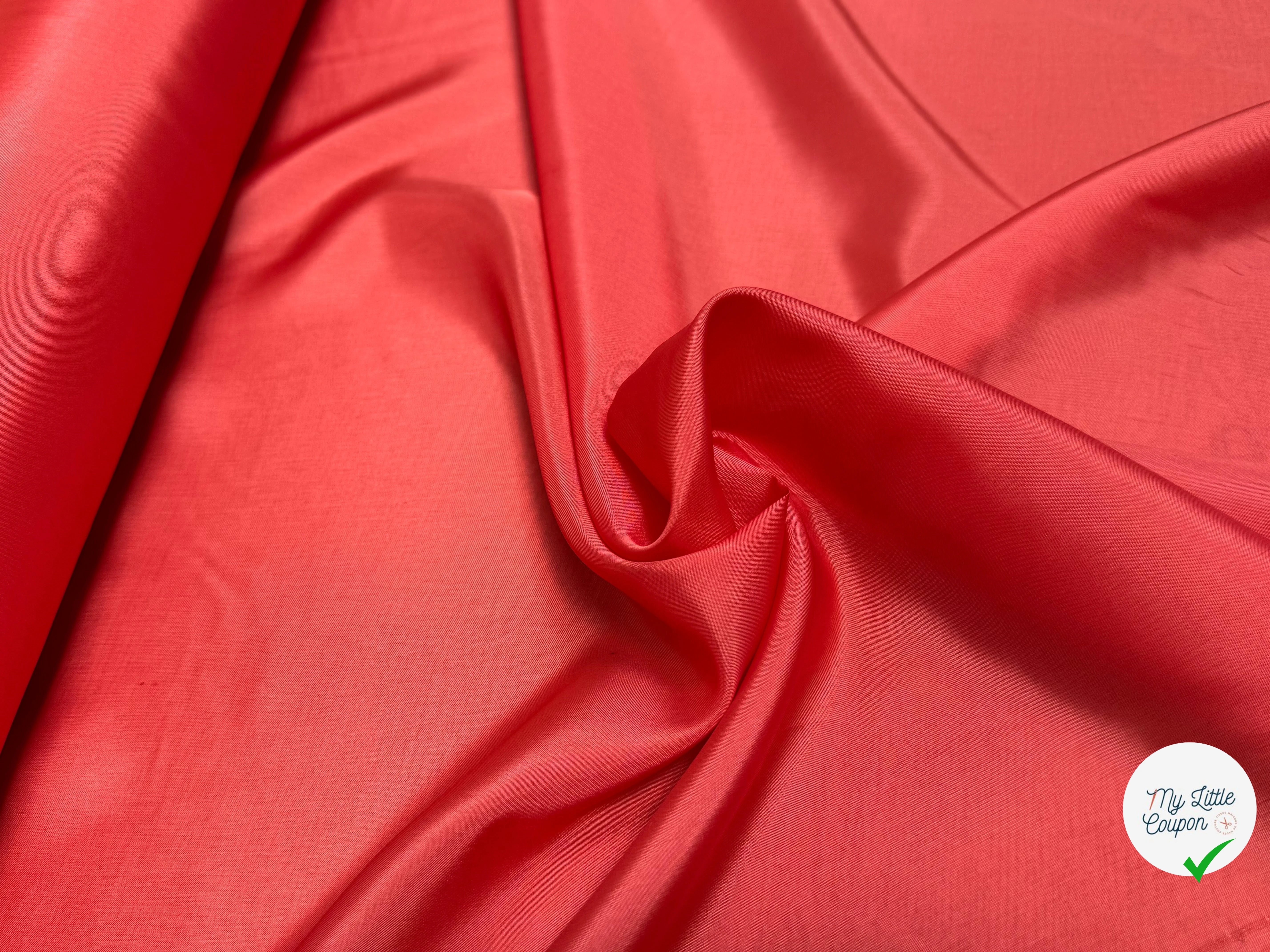 DOUBLURE ACETATE CUPRO LISSE CORAIL 62% ACETATE - My Little Coupon
