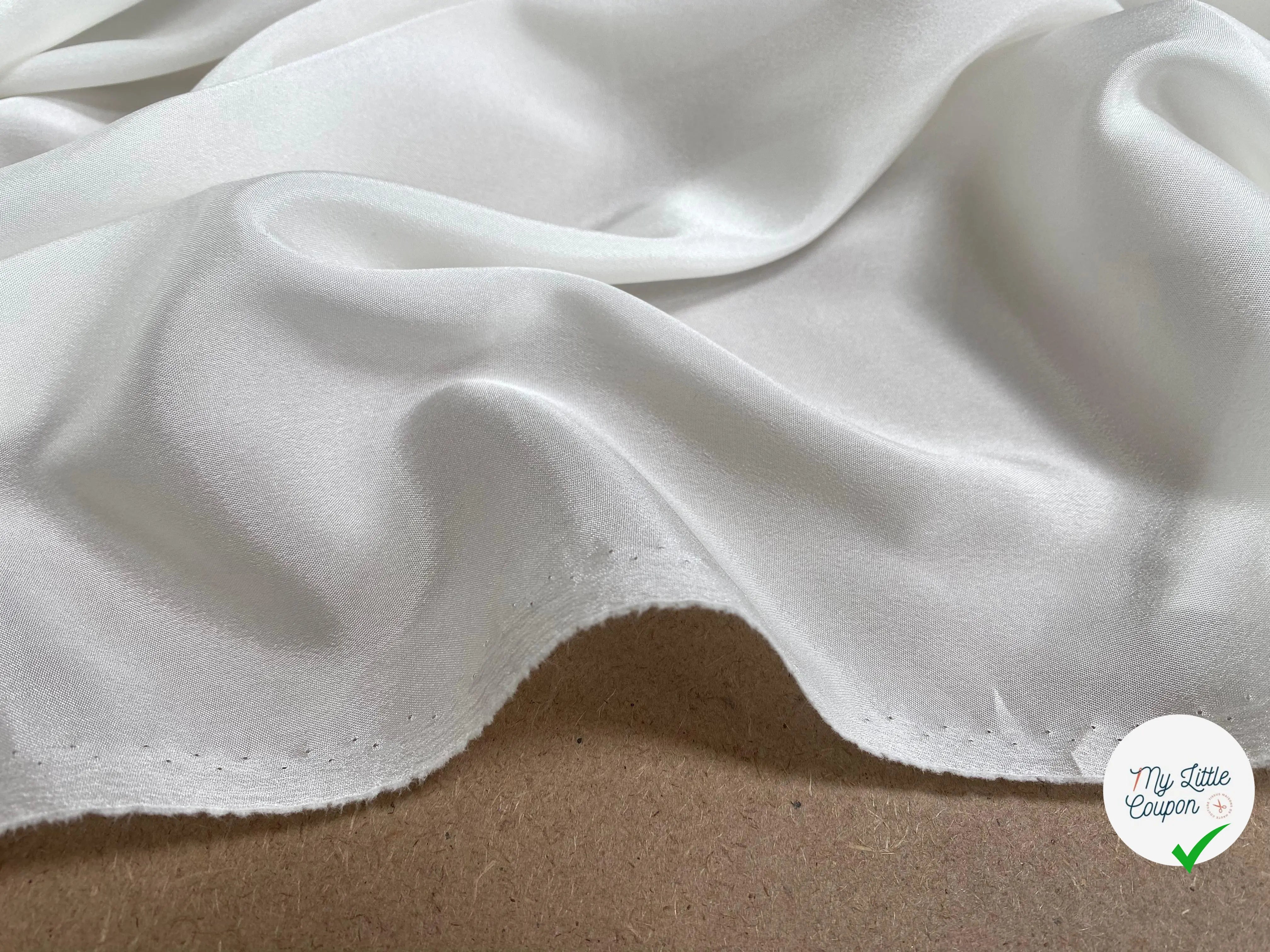 DOUBLURE ACETATE TAFFETAS BLANC CASSÉ - My Little Coupon