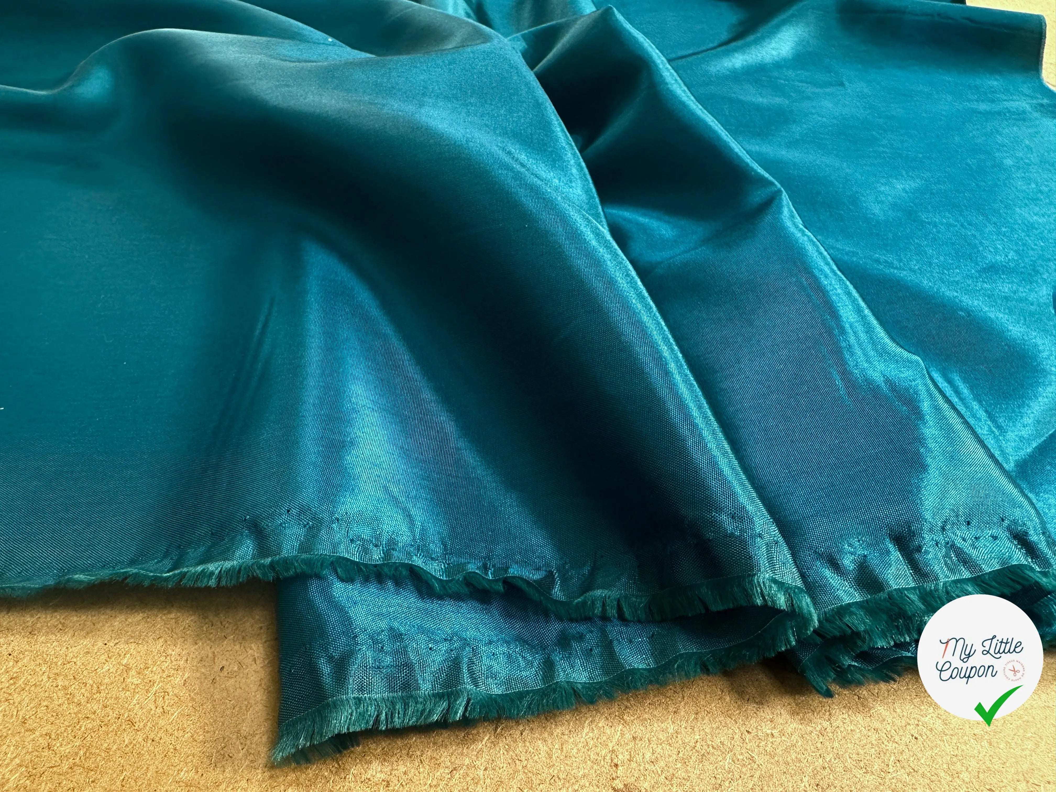 DOUBLURE ACETATE TAFFETAS BLEU CANARD - My Little Coupon