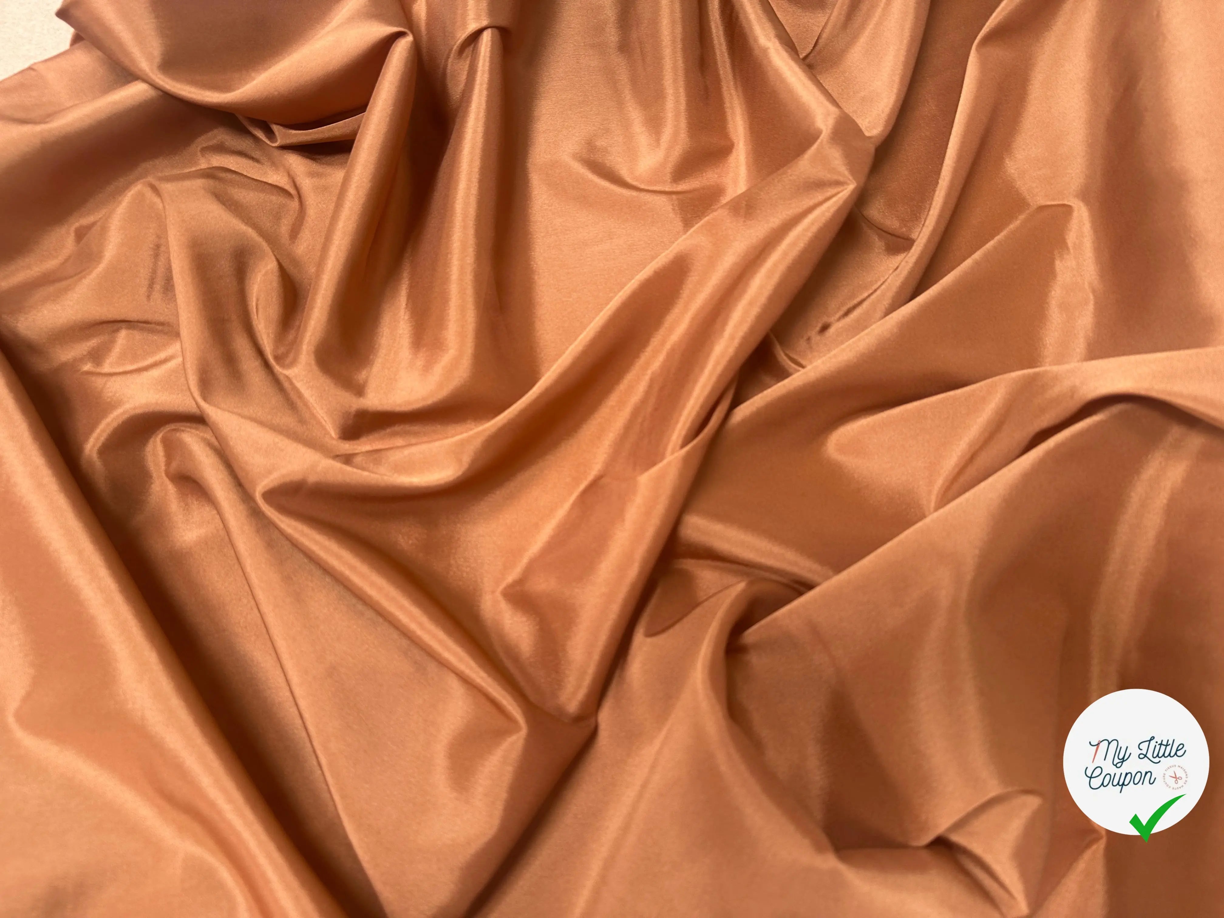 DOUBLURE ACETATE TAFFETAS CARAMEL - My Little Coupon