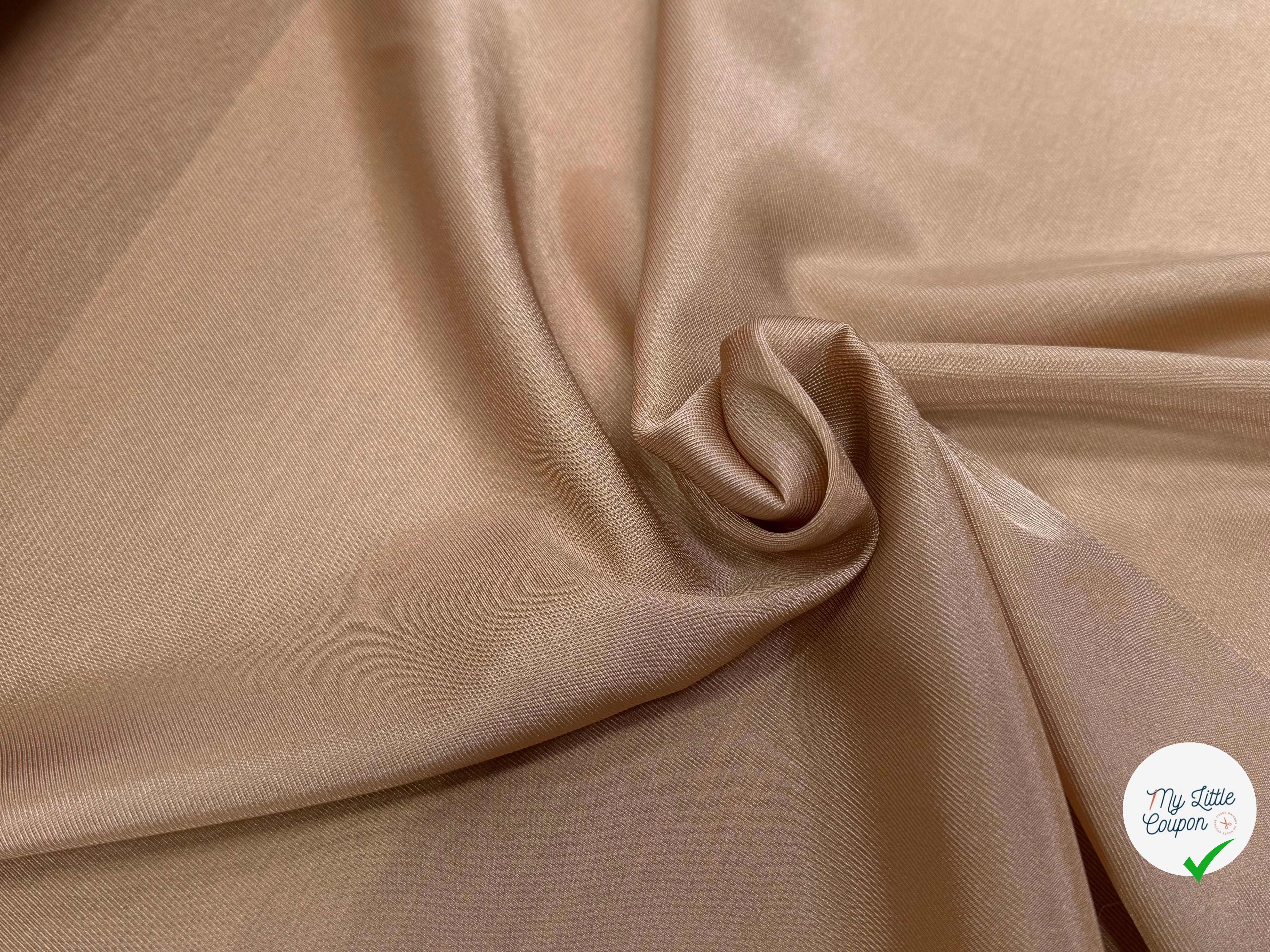 DOUBLURE BEIGE MARRONÉ LÉGÈREMENT SATINÉ 68% ACÉTATE - My Little Coupon