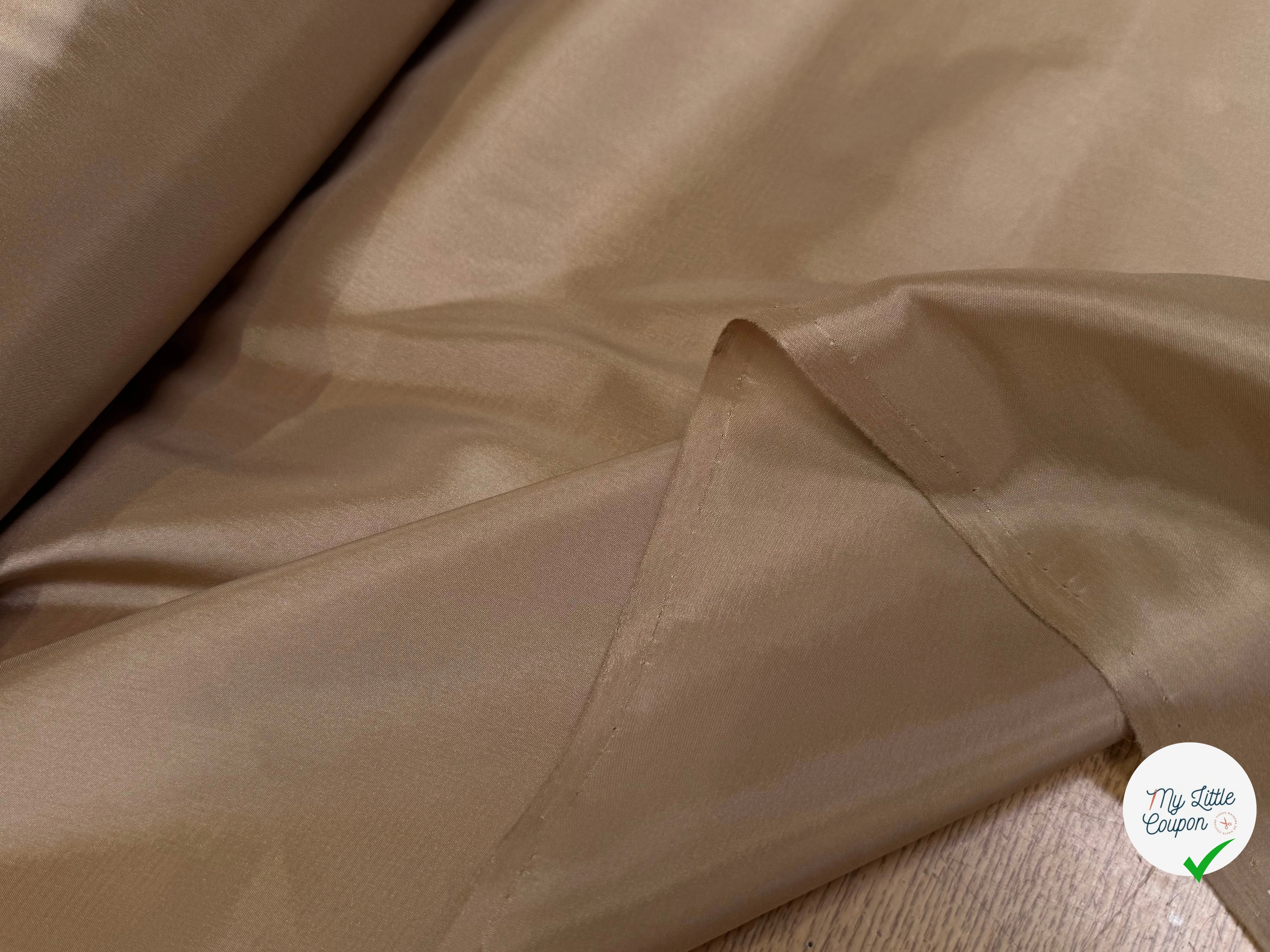 DOUBLURE BEIGE MARRONNÉ LÉGÈREMENT SATINÉE - My Little Coupon