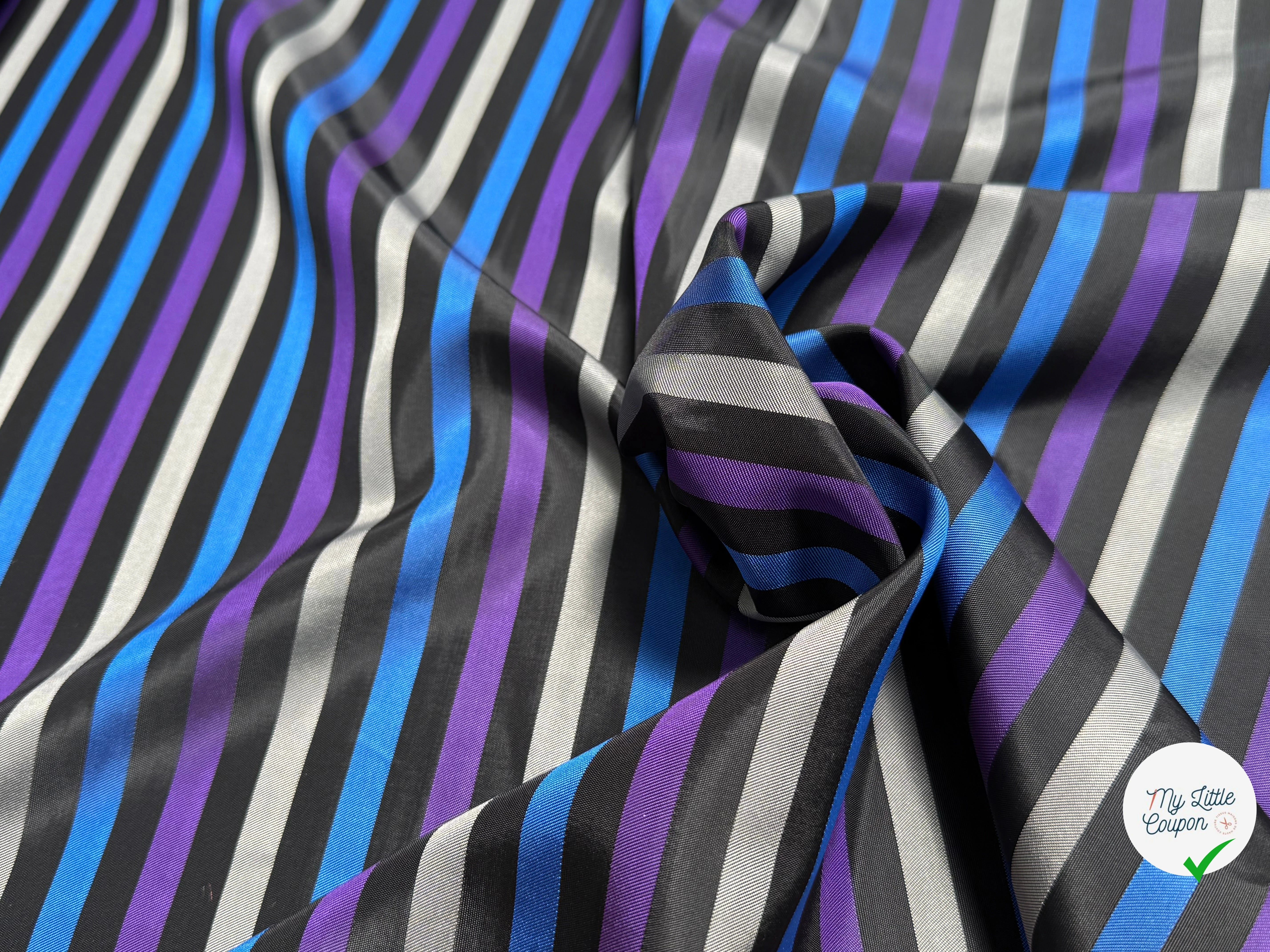 DOUBLURE CUPRO SUPERBE RAYURES MULTICOLORES - My Little Coupon