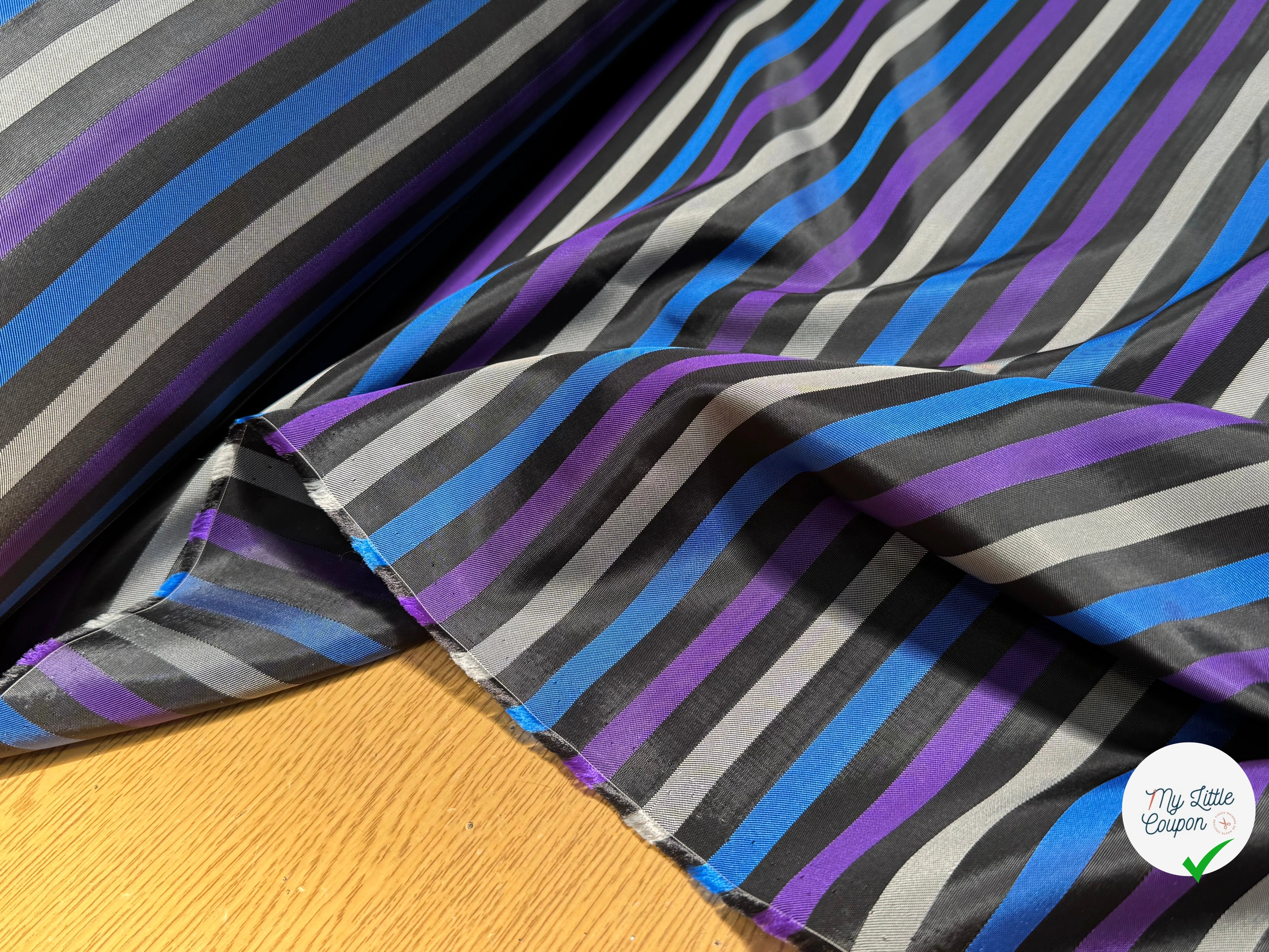 DOUBLURE CUPRO SUPERBE RAYURES MULTICOLORES - My Little Coupon