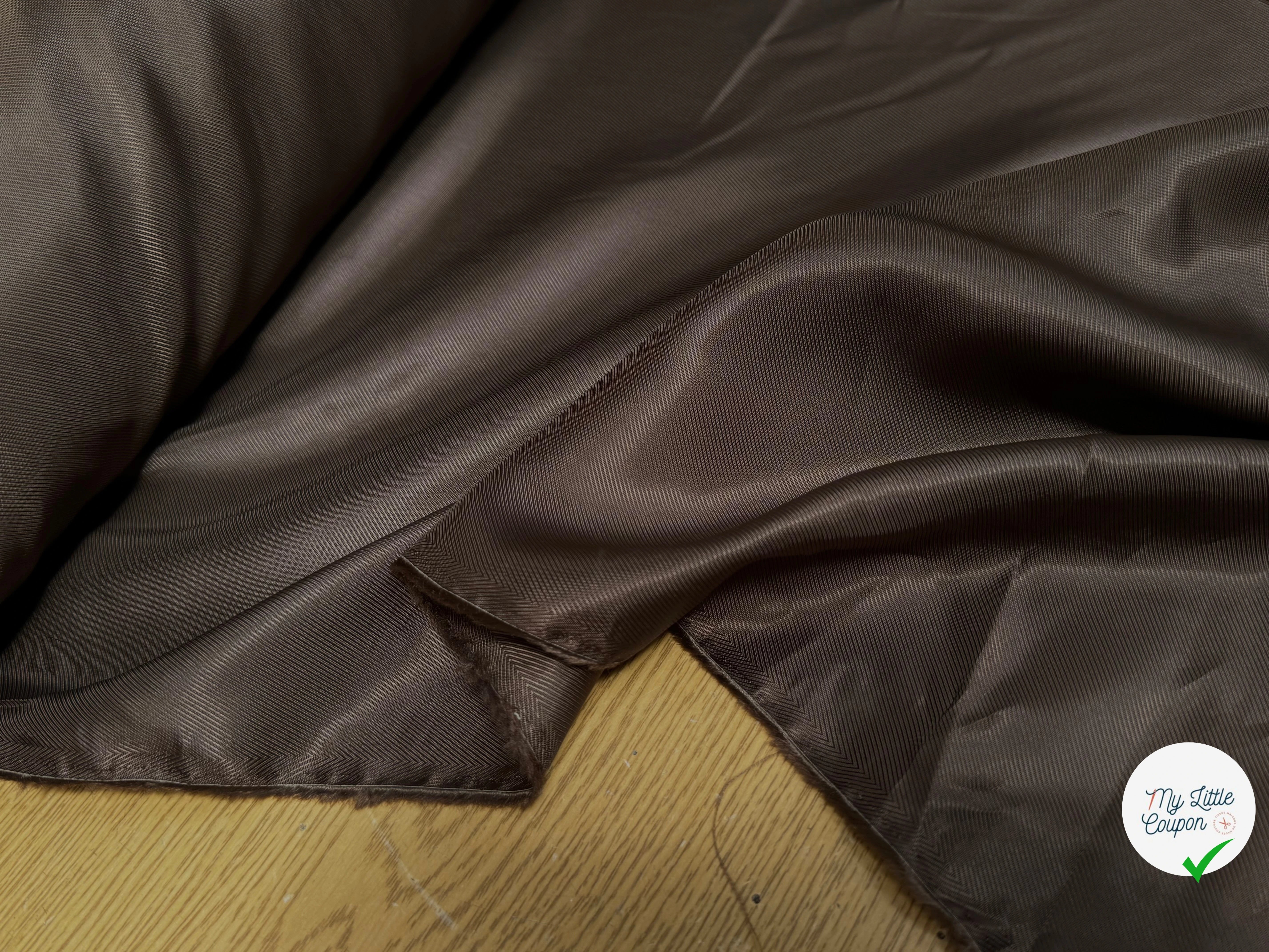 DOUBLURE DRILL ACETATE VISCOSE CHOCOLAT 48% VISCOSE - My Little Coupon