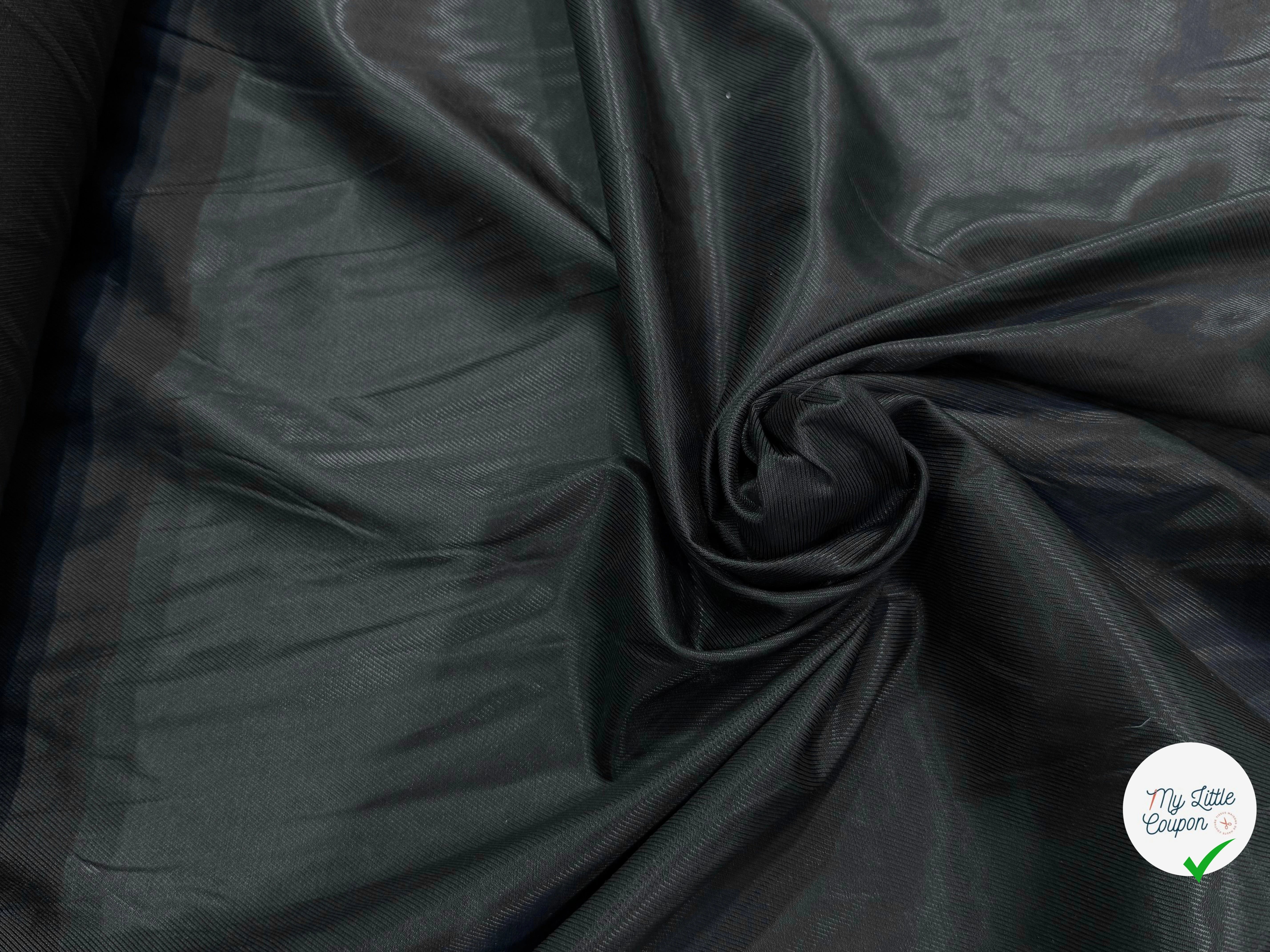 DOUBLURE DRILL VISCOSE SATINÉE NOIRE MATIÈRE NATURELLE - My Little Coupon